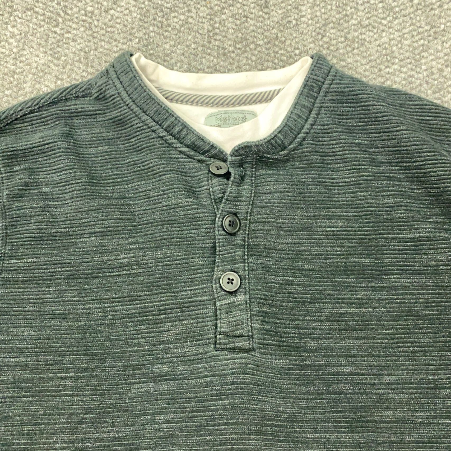Vintage Method Henley Shirt Mens L Gray Long Sleeve Ribbed Faux Layered Size US L / EU 52-54 / 3 - 3 Thumbnail