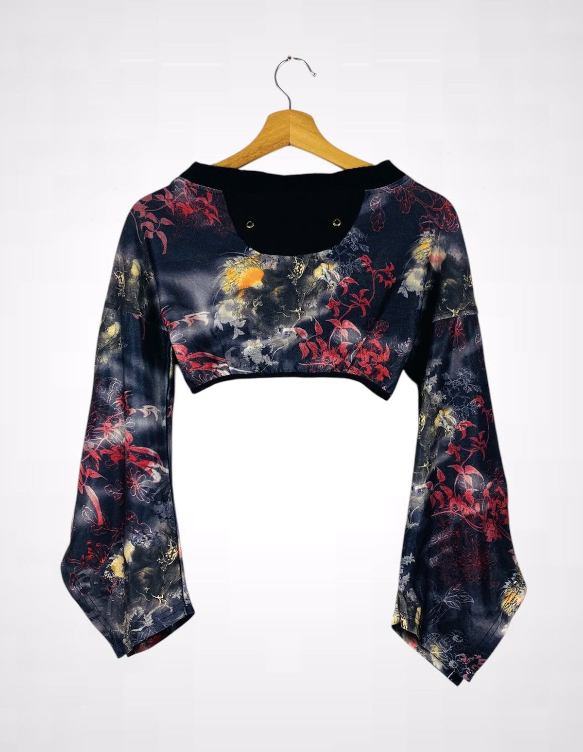 If Six Was Nine A08 Rare-Ozz On Hikozoh Long Sleeve Lace Up Crop Top Size S / US 4 / IT 40 - 2 Thumbnail