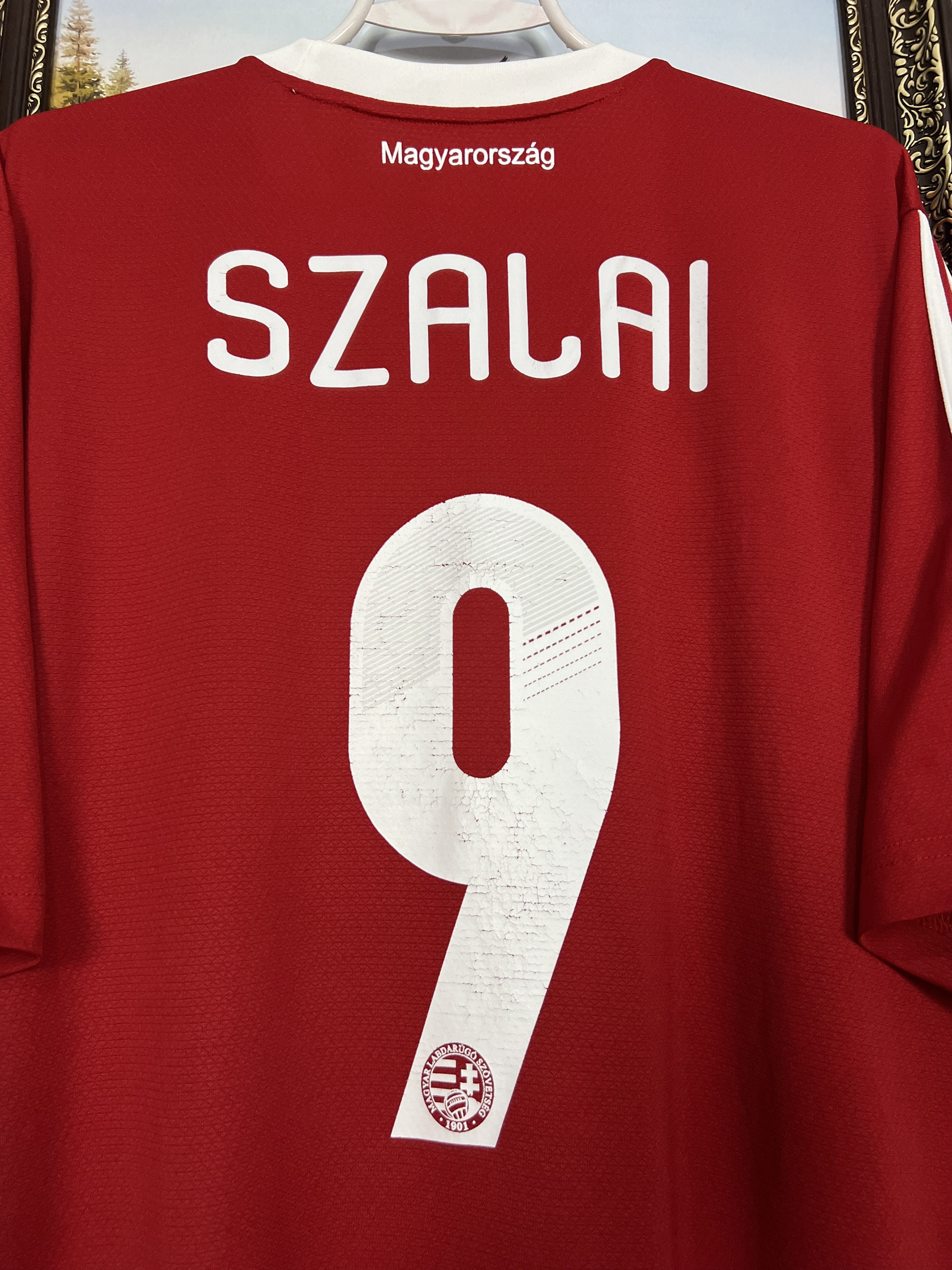 Adidas Hungary football shirt Soccer #9 Szalai Adidas Jersey Trikot Size US XL / EU 56 / 4 - 10 Thumbnail