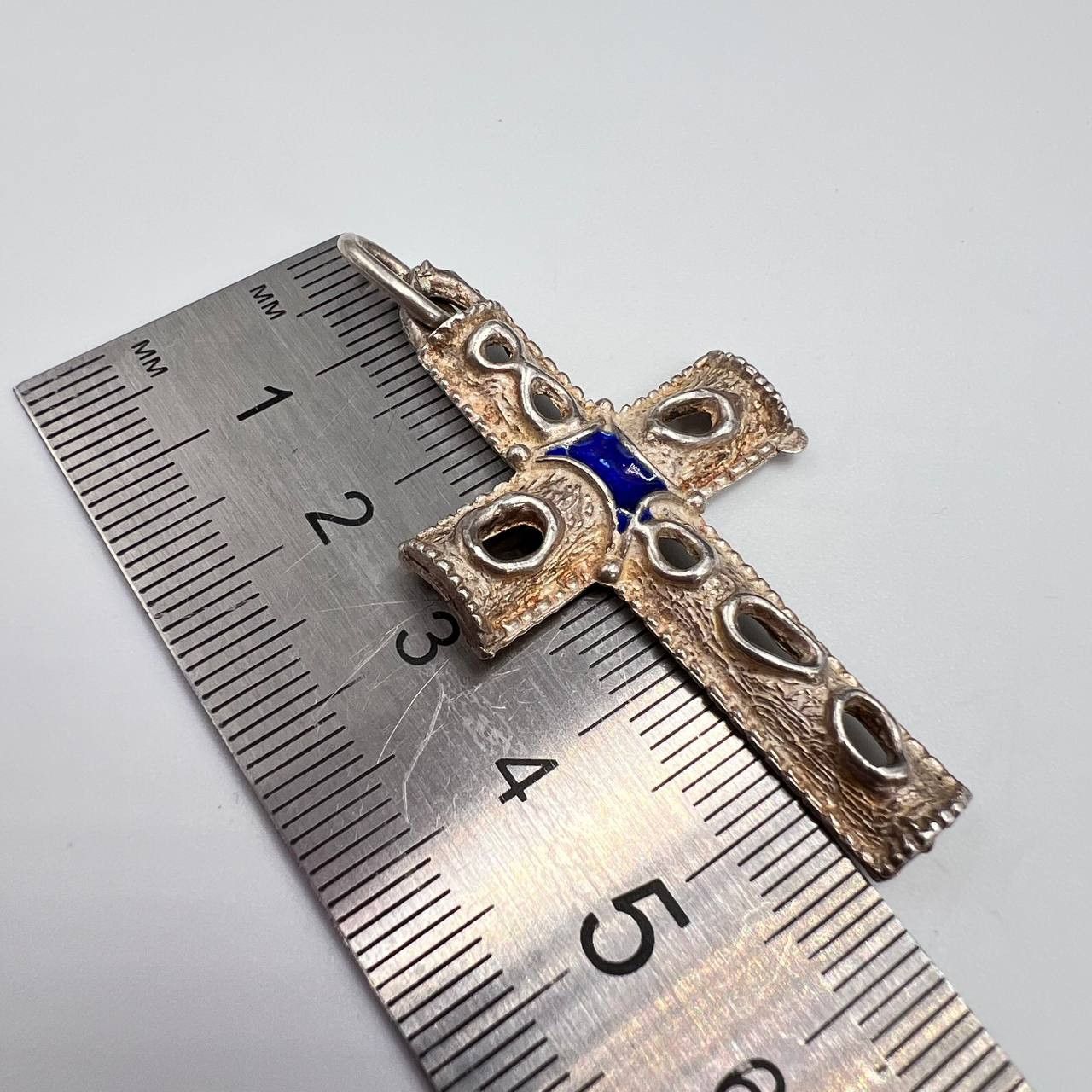 Vintage Italian Cross Pendant Gilded Silver 800 Catholic