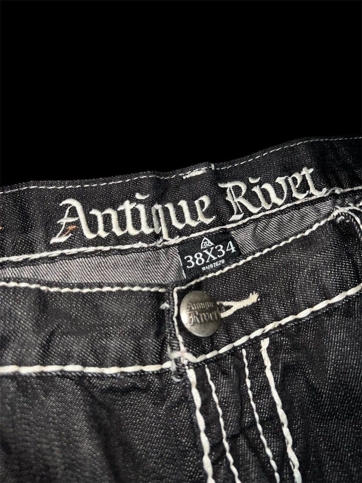 Affliction Antique Rivet Studded Distressed Jeans Size US 38 / EU 54 - 11 Thumbnail