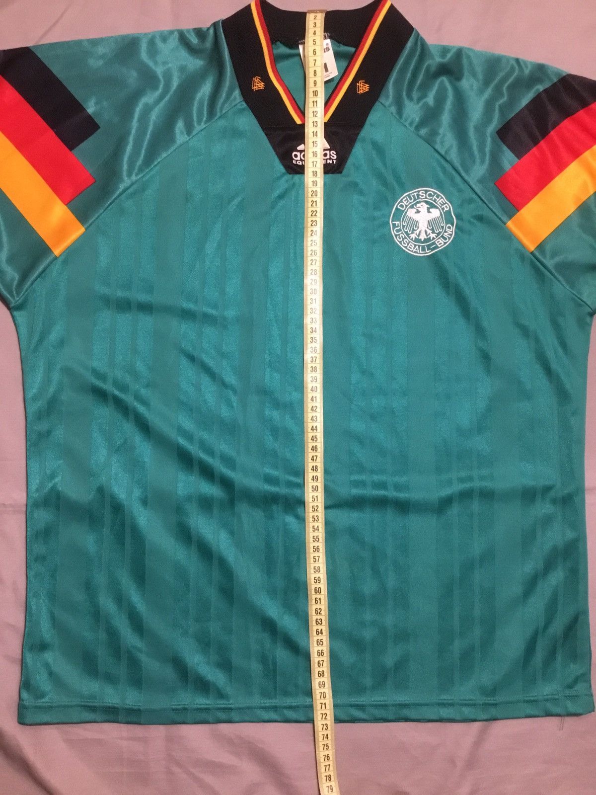 Adidas Germany -1992 - 1994 Away Shirt - Adidas Pit to pit 22" Size US L / EU 52-54 / 3 - 7 Thumbnail