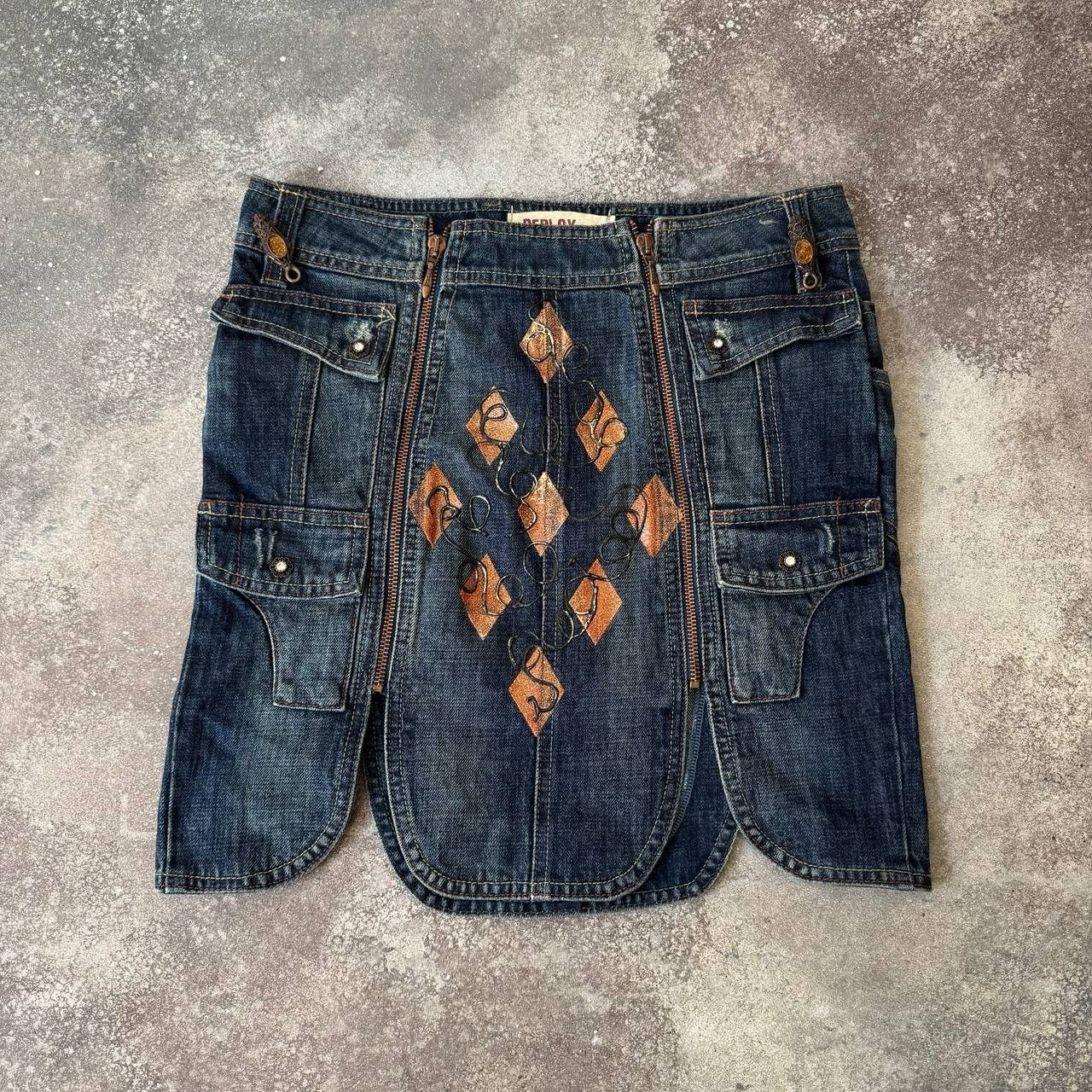 Amazing Zip Details Washed Skirt (Rick Ownes style)