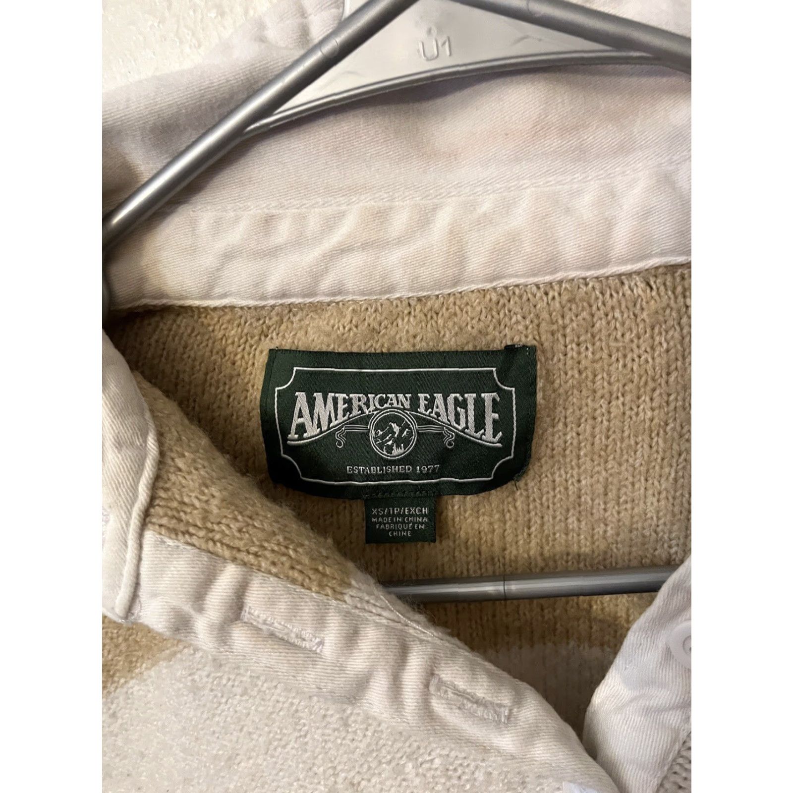 American Eagle Outfitters AMERICAN EAGLE Women's Brown Stripe Collared Sweater SIZE XS Size XS / US 0-2 / IT 36-38 - 2 Thumbnail