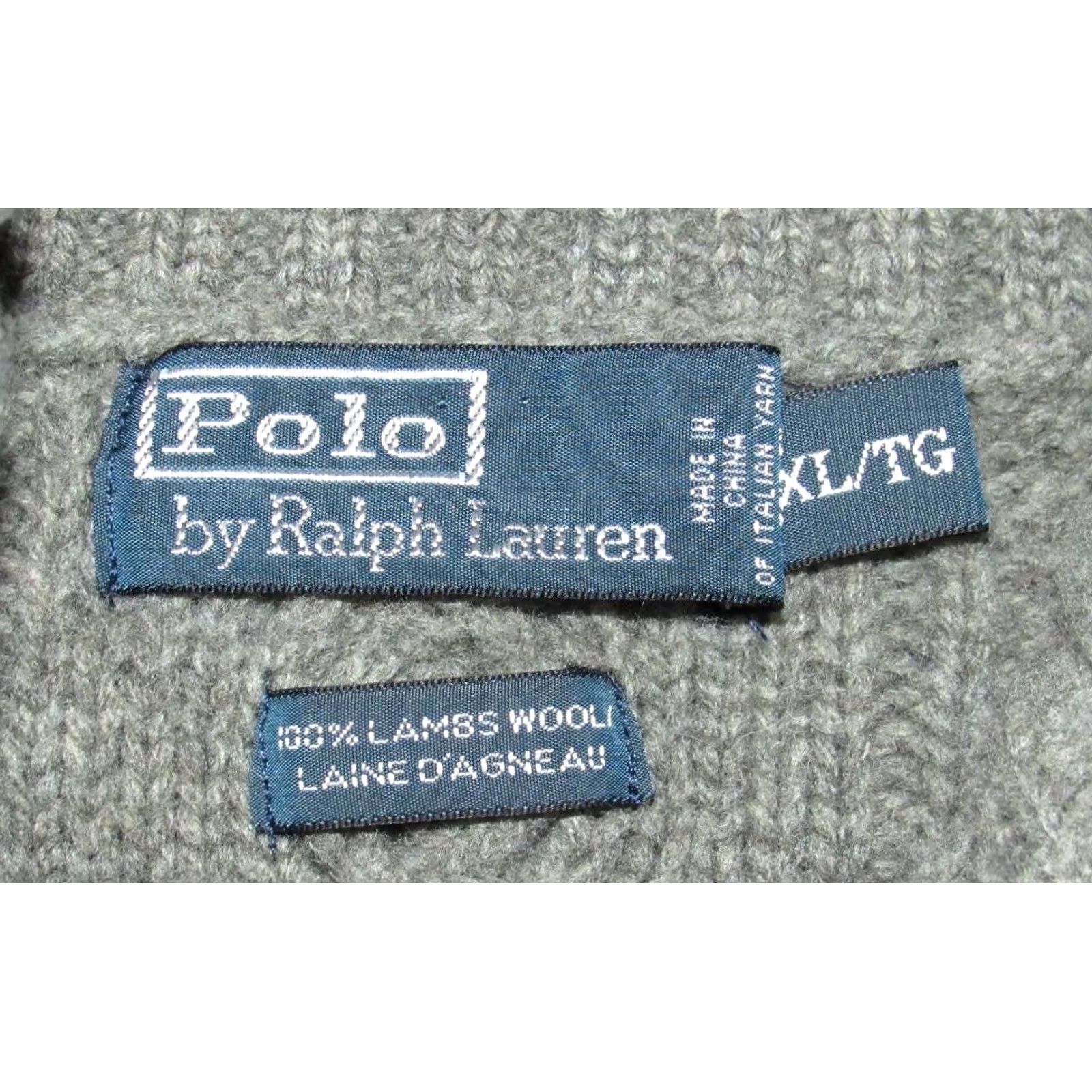 Ralph Lauren Vtg Polo RALPH LAUREN Shawl Lambswool Cable Knit Sweater XL Size US XL / EU 56 / 4 - 4 Thumbnail