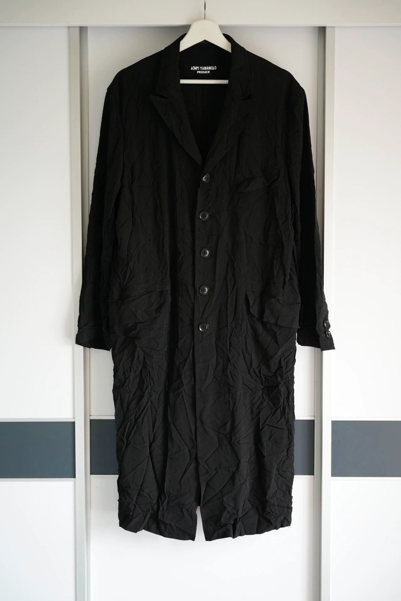 Yohji Yamamoto Yohji Yamamoto 19AW Pour Homme Crinkled Acet Coat Size US M / EU 48-50 / 2 - 1 Thumbnail