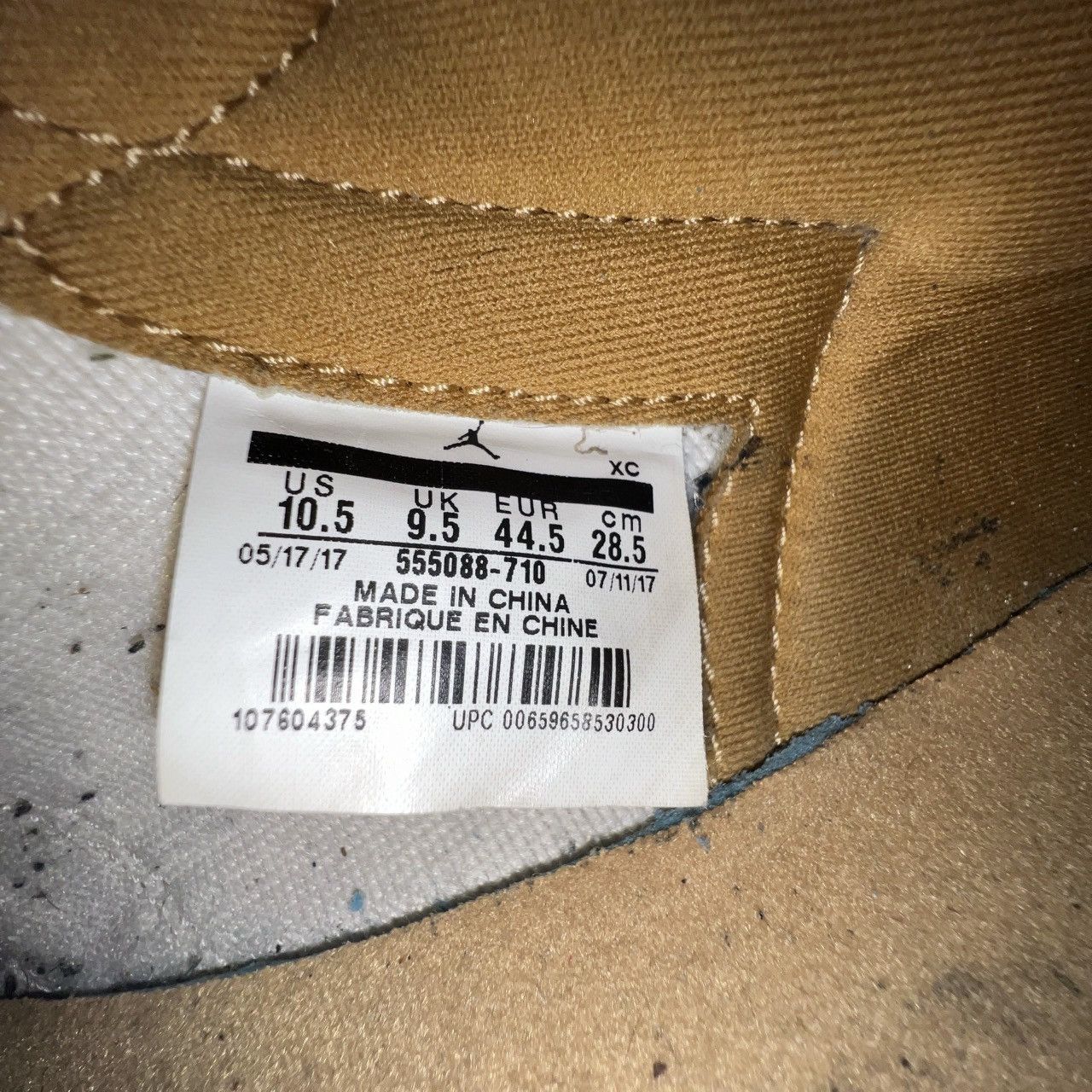 Jordan Brand × Nike Jordan 1 High OG “Wheat” 2017 Size — [10.5] – Gently Used Size US 10.5 / EU 43-44 - 6 Thumbnail
