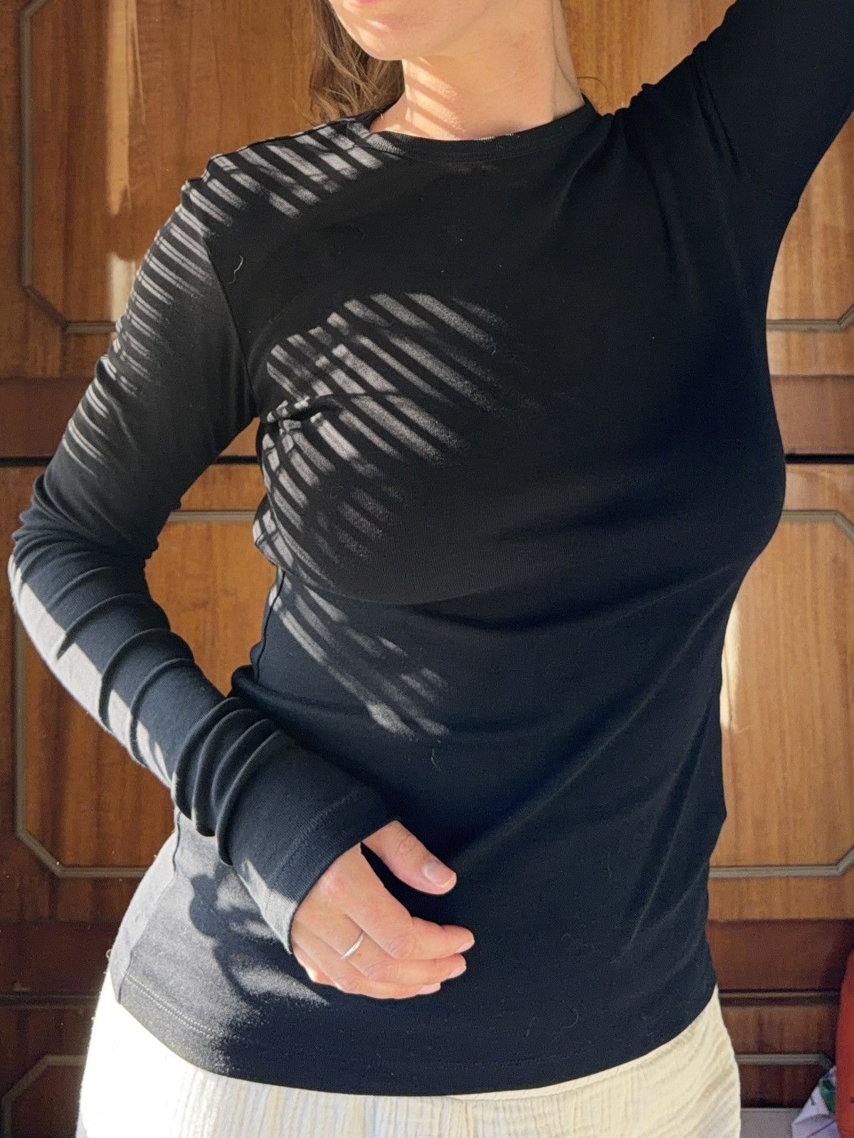 Ann Demeulemeester Ann Demeulemeester Black Long Sleeve Top Size S / US 4 / IT 40 - 10 Thumbnail