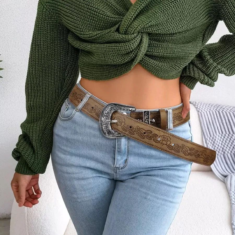 Jewelry Retro Brown Buckle Belt Size ONE SIZE - 1 Preview