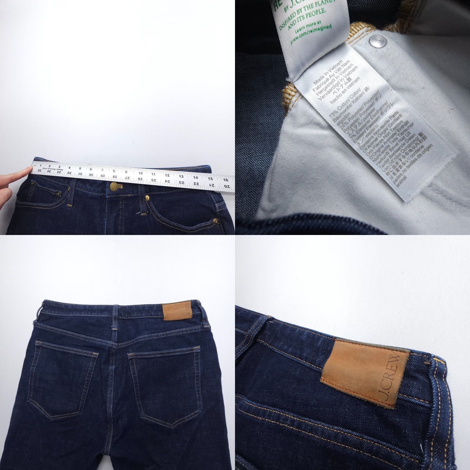 J.Crew J. Crew Jeans Womens 30P Dark Wash Stretch Denim Bohemian Flared 5-Pocket Belt Loops Size 30" / US 8 / IT 44 - 8 Thumbnail
