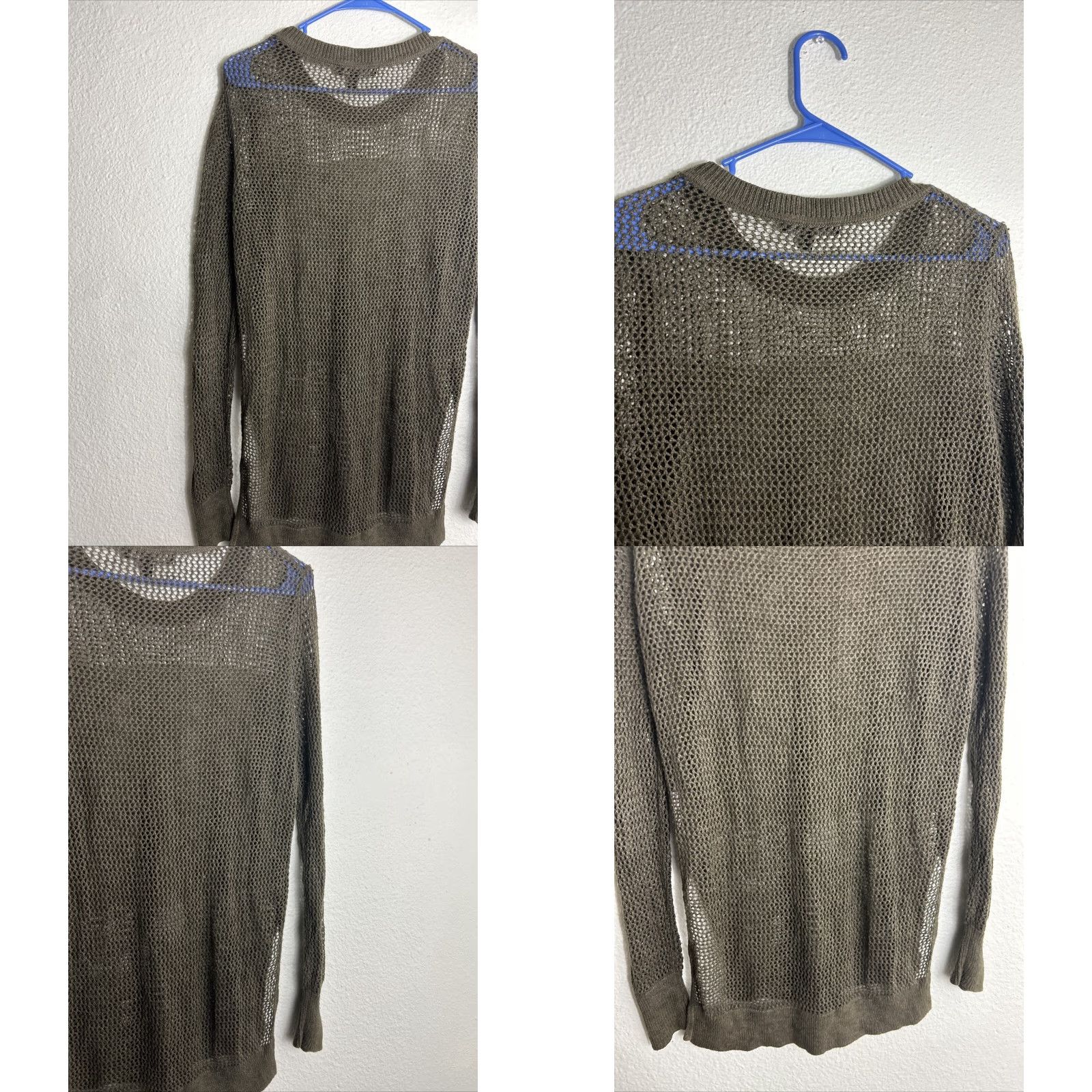 Banana Republic Banana Republic Women's Small Green Loose Knit Striped Sweater Size S / US 4 / IT 40 - 9 Thumbnail