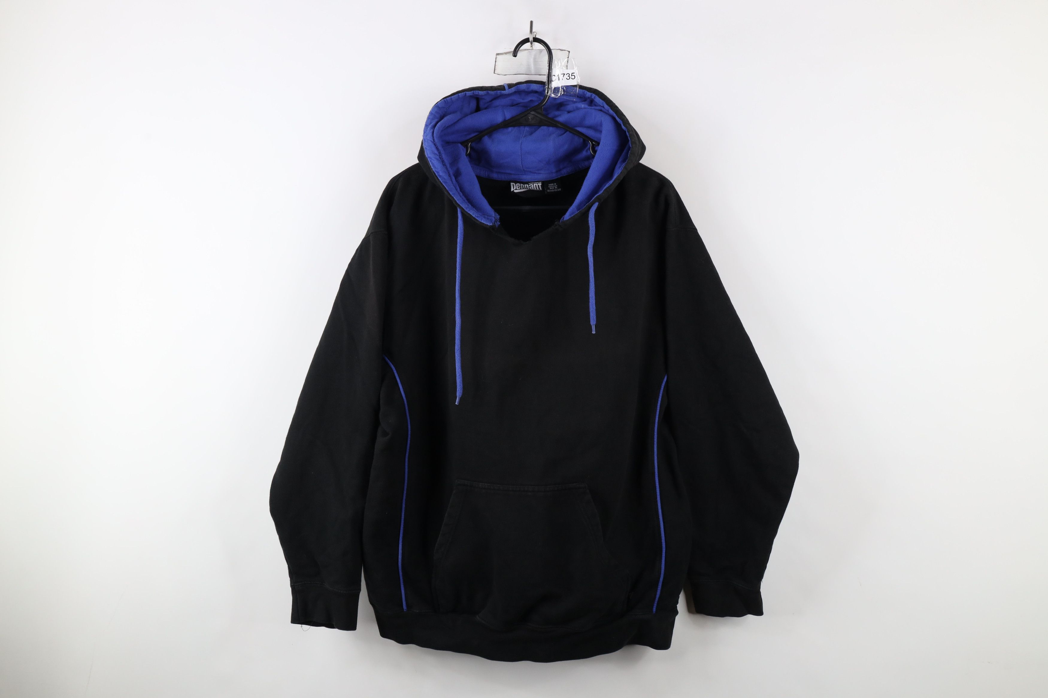 Vintage Vintage 90s Streetwear Blank Hoodie Sweatshirt Black Size US XL / EU 56 / 4 - 1 Thumbnail