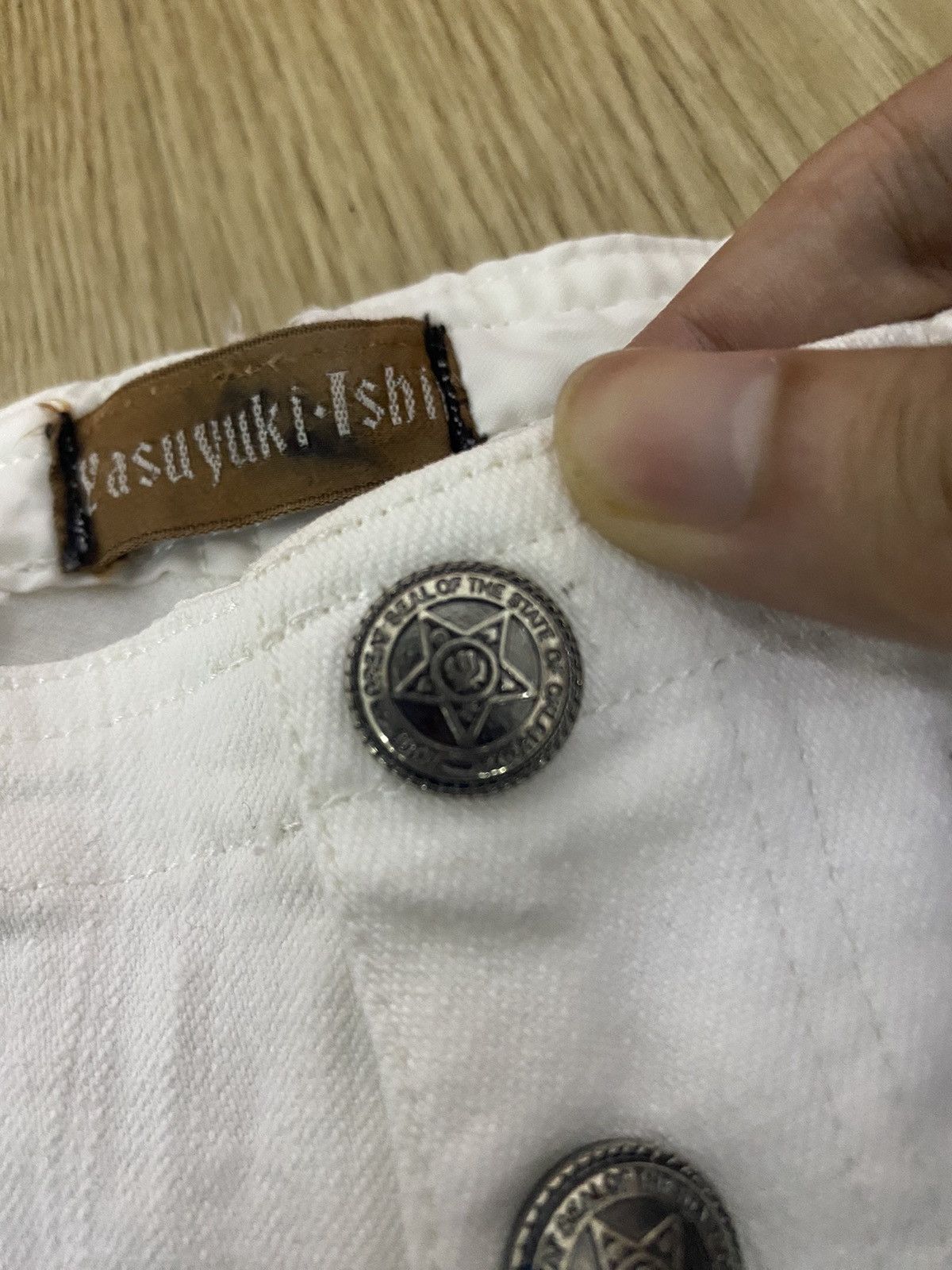 Yasuyuki Ishii Yasuyuki ishii white flare jeans Size 29" - 3 Thumbnail