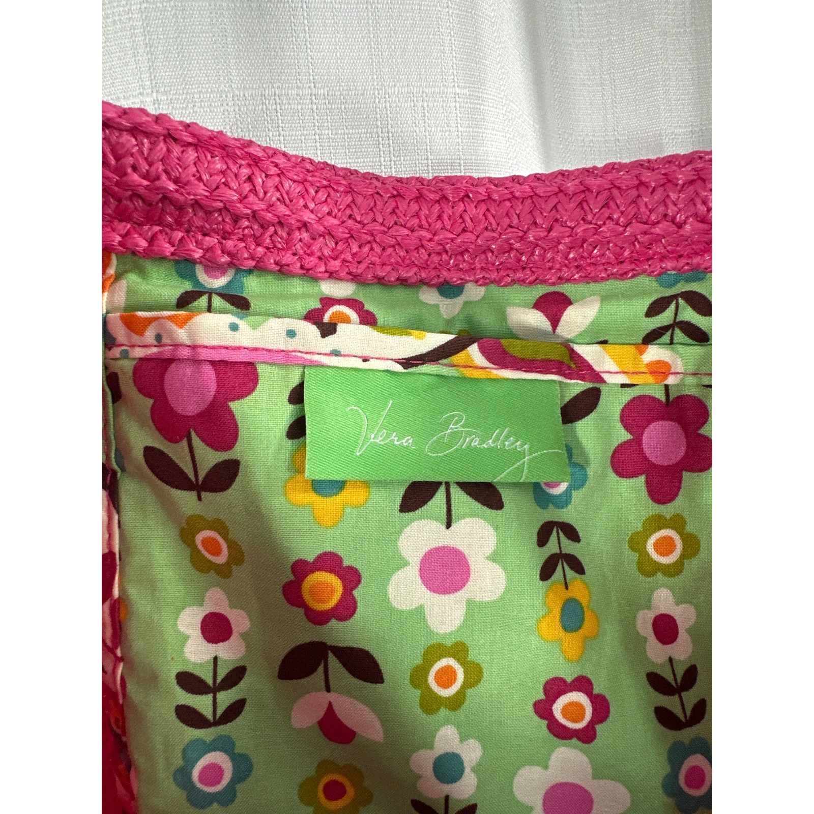 Vera Bradley Vera Bradley Resort Tuttie Frutti Pink Fish Straw Tote Bag Size ONE SIZE - 5 Thumbnail