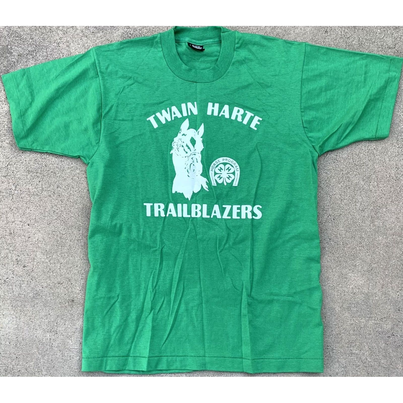 Vintage VINTAGE Twain Harte Trailblazers 4-H horse program t-shirt single stitch size L Shirt Unisex Adults Green 80s 90s Logo Screen Stars Best Size US L / EU 52-54 / 3 - 5 Thumbnail