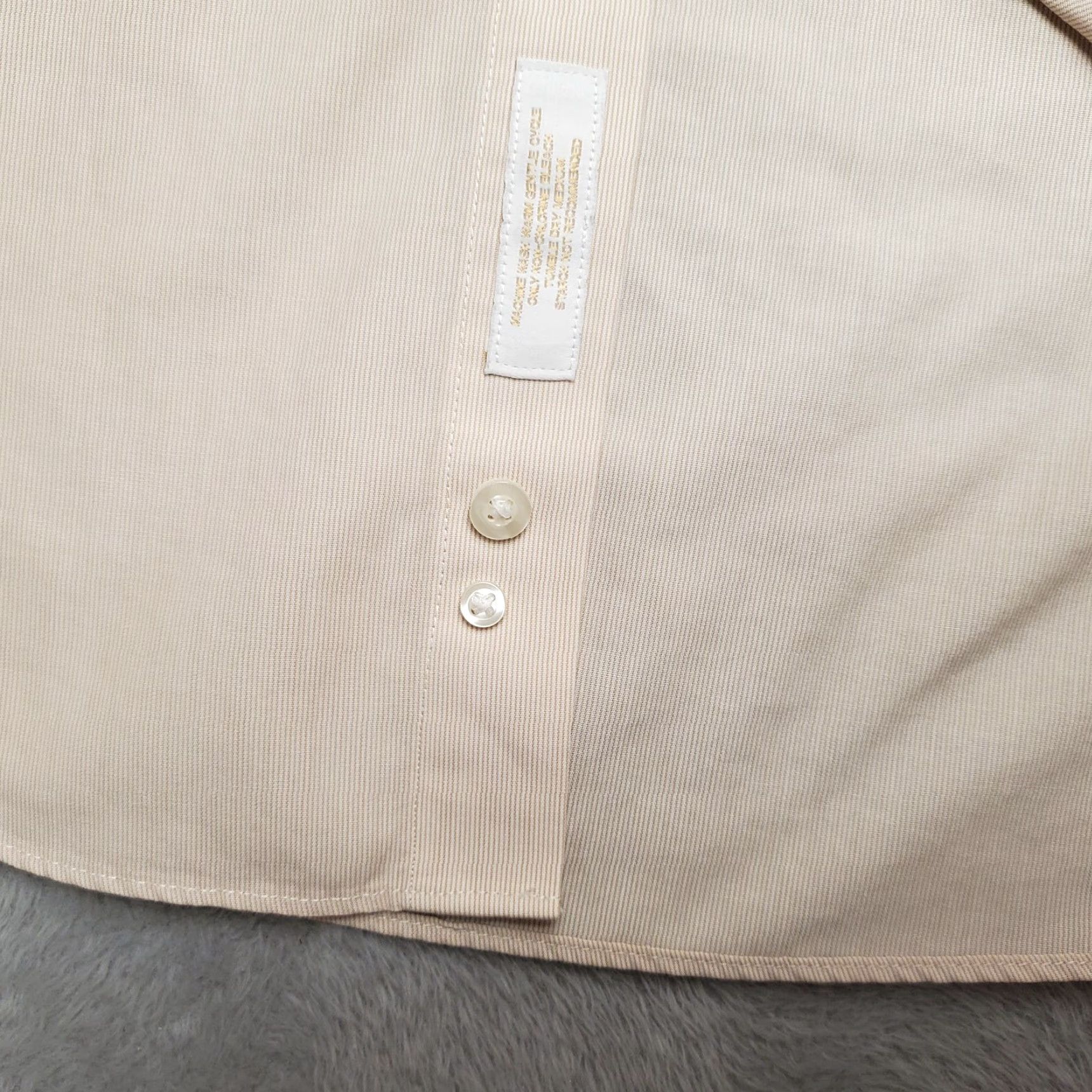 Roundtree & Yorke VINTAGE Gold Label Shirt Mens 16.5 34 Peach Striped 100% Cotton Poplin Non Iron EZ Wash Size US S / EU 44-46 / 1 - 5 Thumbnail