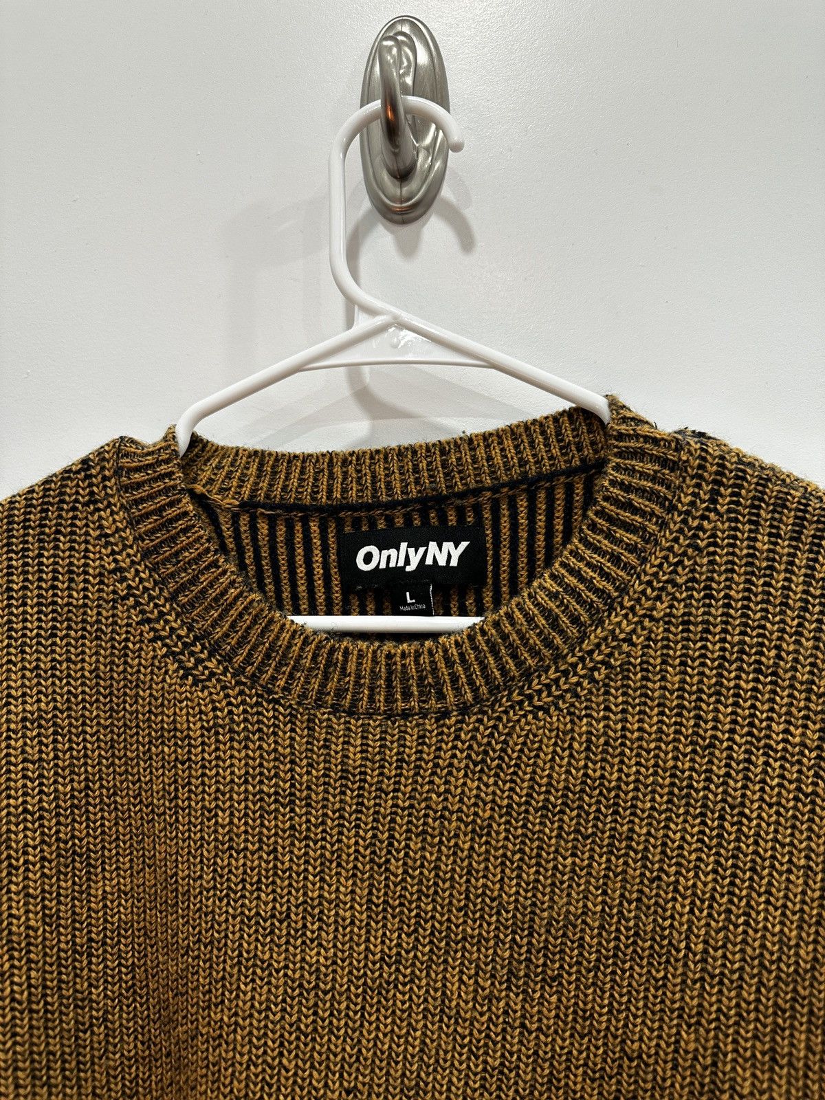 Only NY Only NY Wool Contrast Rib Crewneck Sweater Size US L / EU 52-54 / 3 - 2 Thumbnail