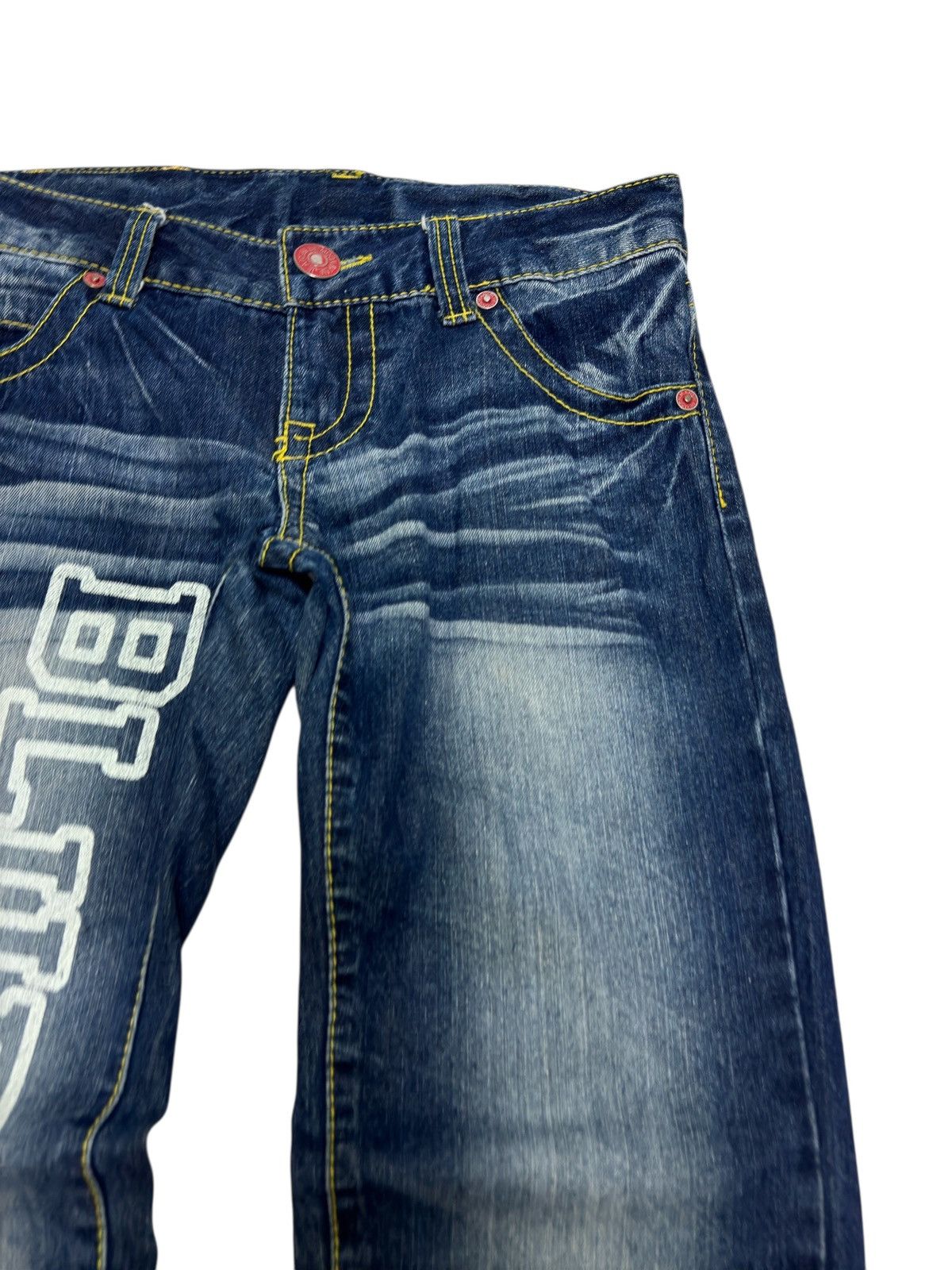 Hysteric Glamour Blue Moon Straight Cut Low Rise Jeans Y2K Graphic Denim Size US 31 - 5 Thumbnail