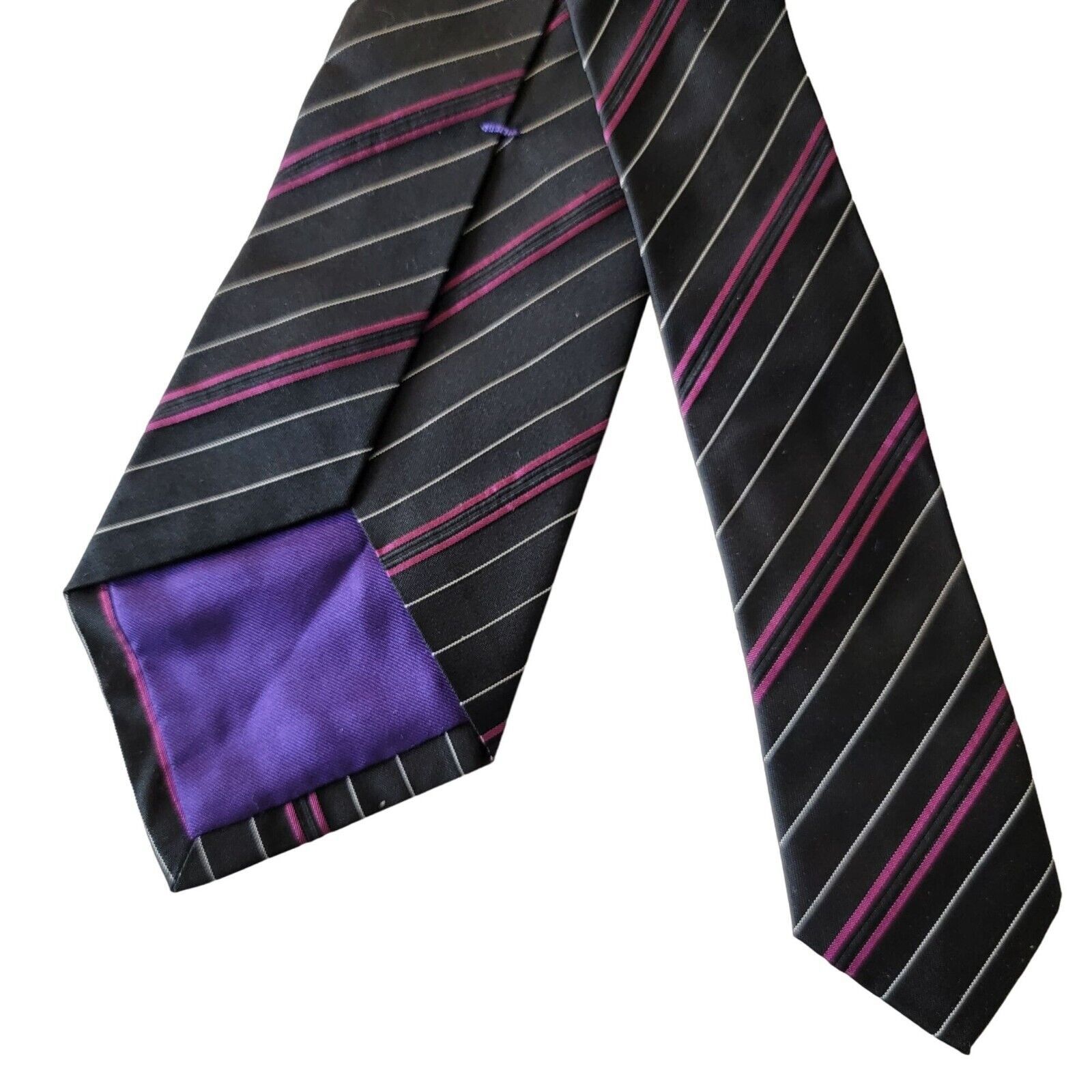 Ralph Lauren Ralph Lauren Purple Label 100% Silk Repp Neck Tie Mens Black Size ONE SIZE - 6 Thumbnail
