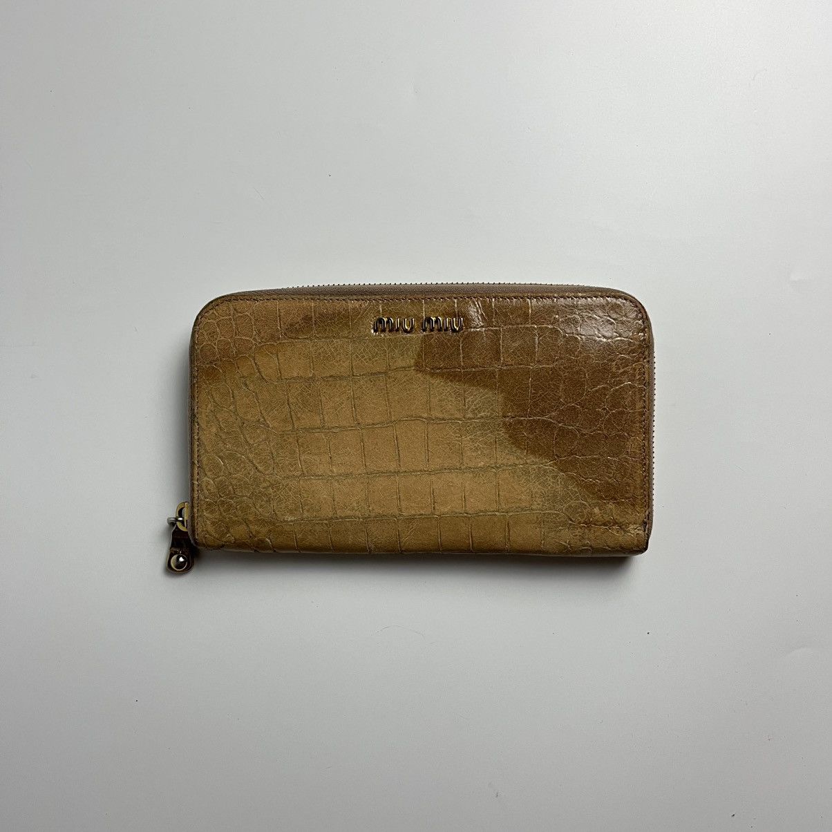 Miu Miu Miu Miu Croc Embossed Long Zipper Wallet Size ONE SIZE - 1 Thumbnail
