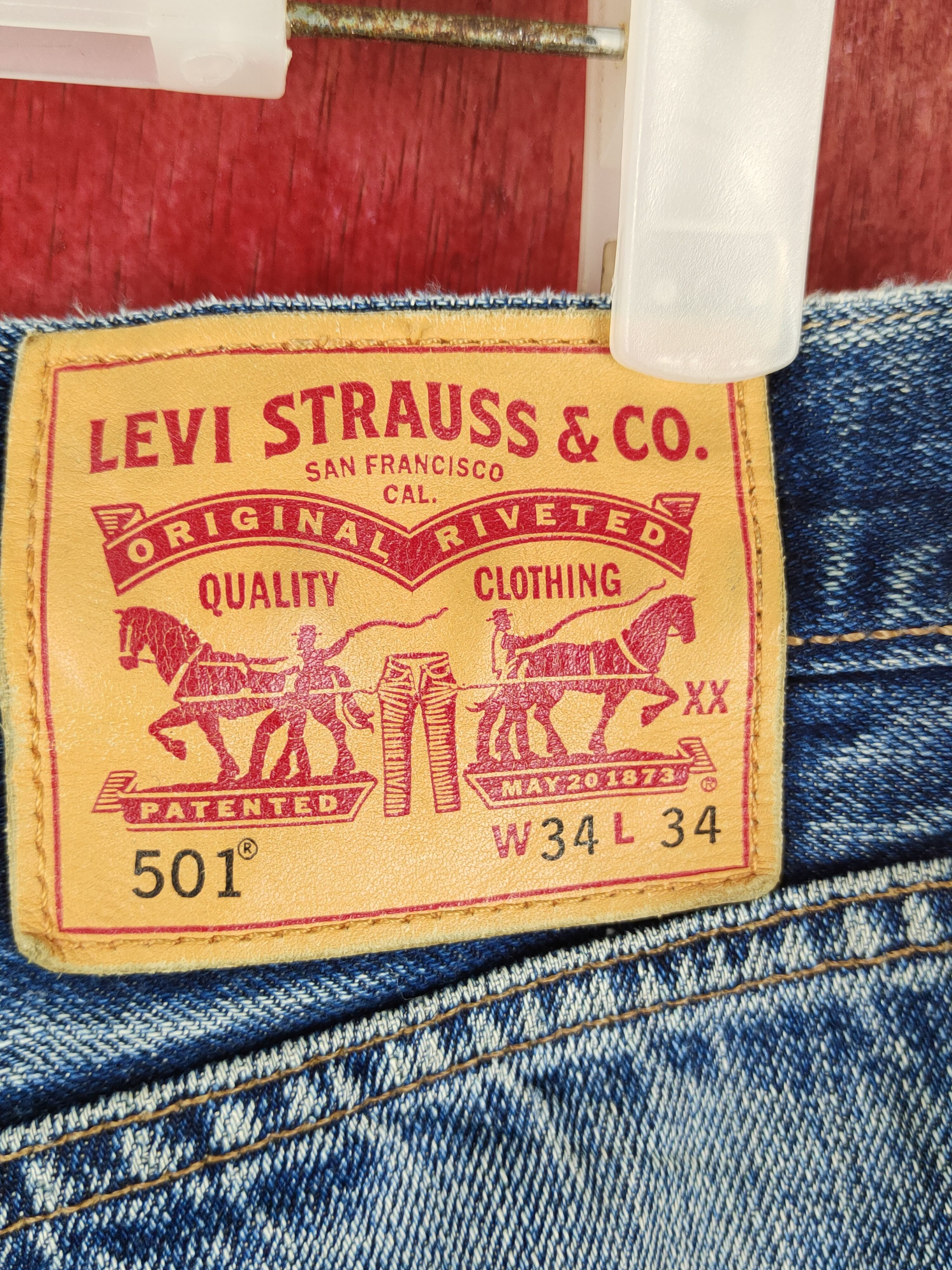 Levi's Levi's Dark Blue Faded Distressed Ripped Jeans #S1647 Size US 34 / EU 50 - 8 Thumbnail