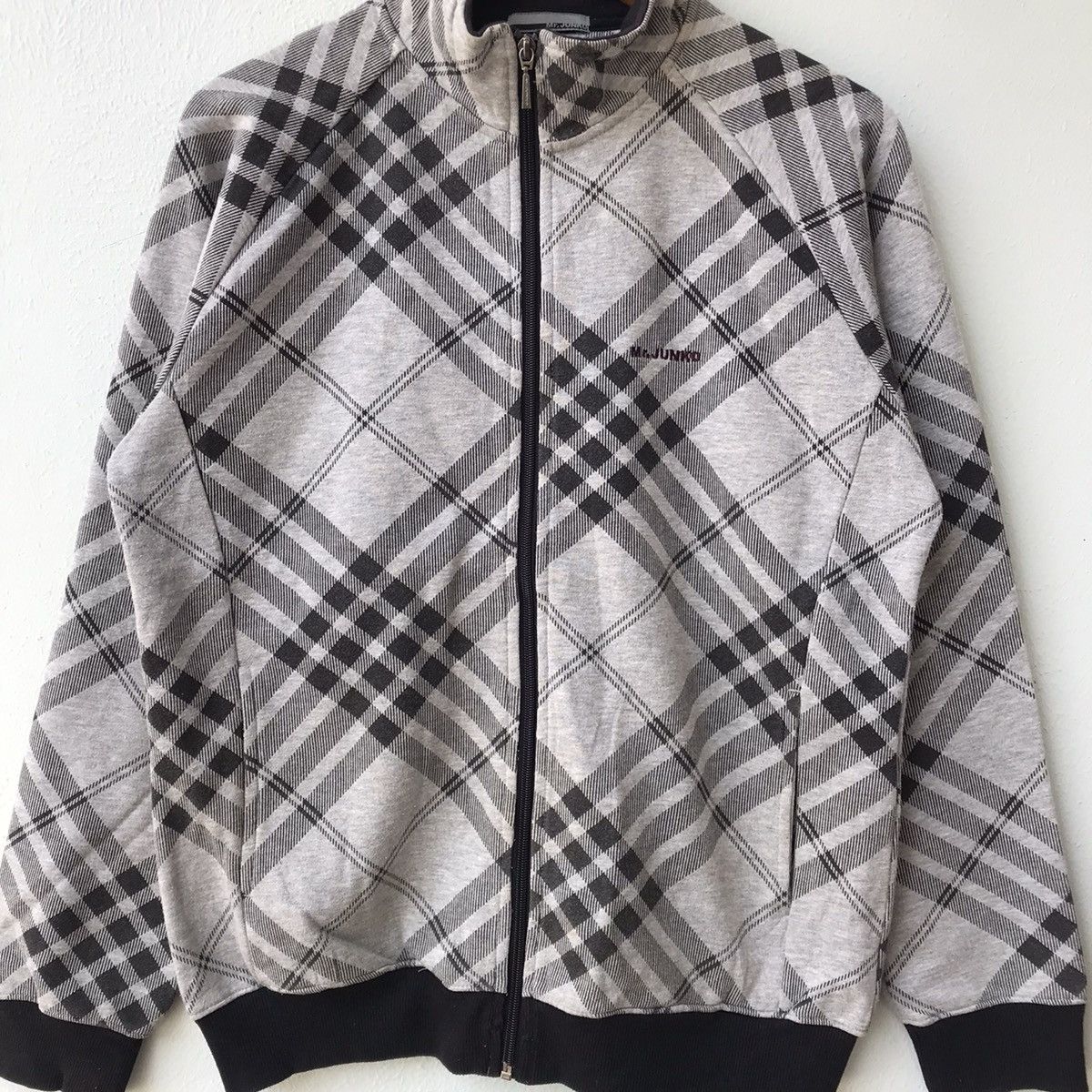 Japanese Brand × Mr. Junko Mr Junko stripes plaid sweater zip up Size US L / EU 52-54 / 3 - 3 Thumbnail