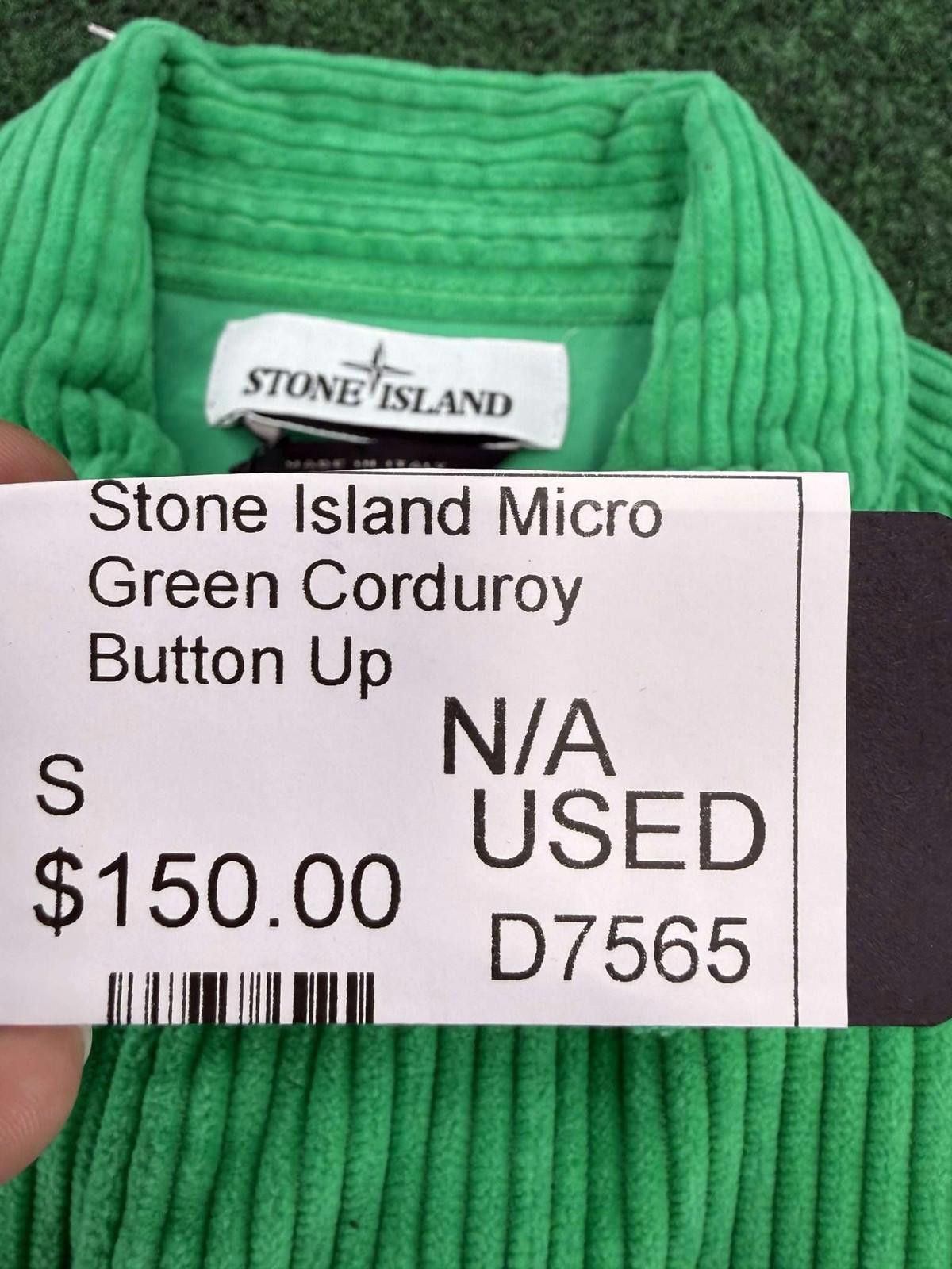 Stone Island Stone Island Micro Green Corduroy Button Up Size US S / EU 44-46 / 1 - 12 Thumbnail