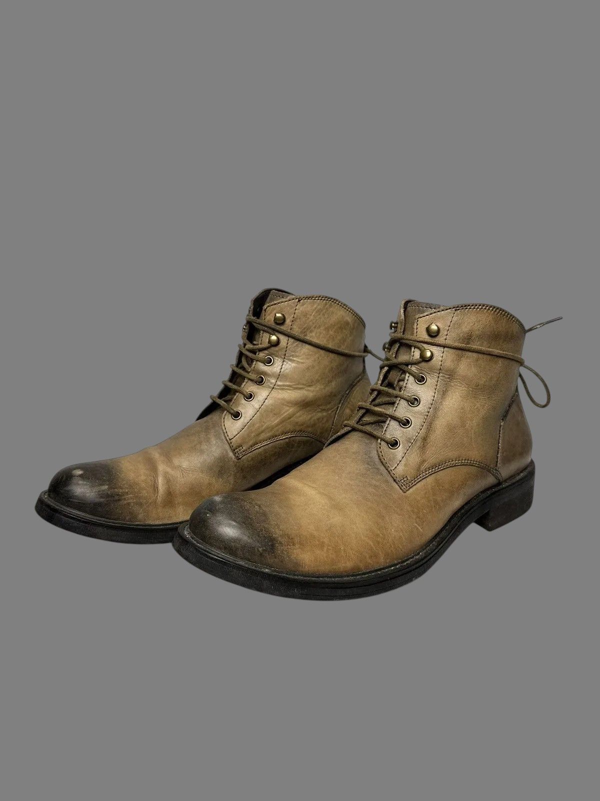 14th Addiction McCrain Brown Leather Boots Rugged Vintage Outdoor Style Size US 9 / EU 42 - 3 Thumbnail