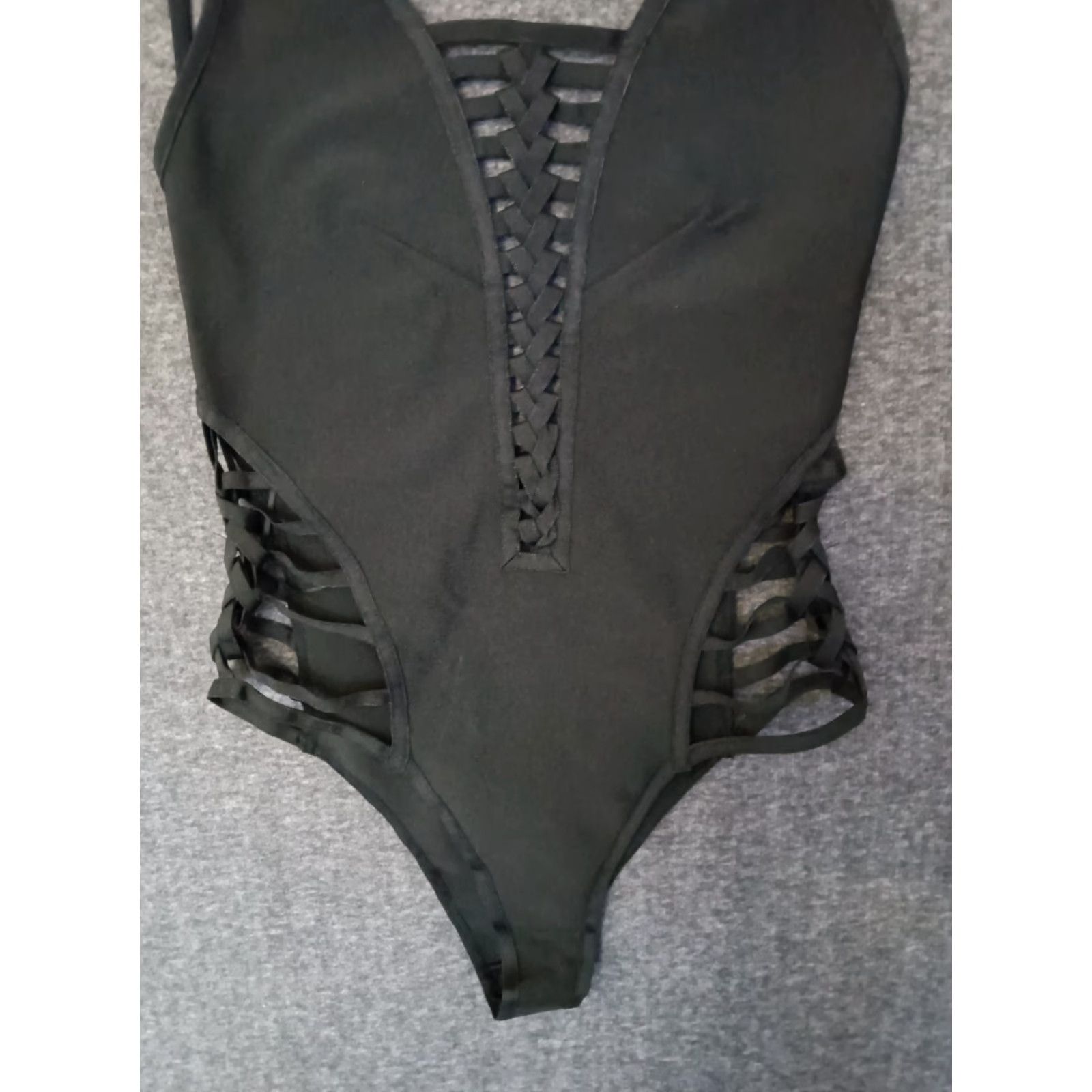 Vintage Codigo One Piece Swimsuit S Strappy Open Back Black Bathing Suit Size S / US 4 / IT 40 - 4 Thumbnail