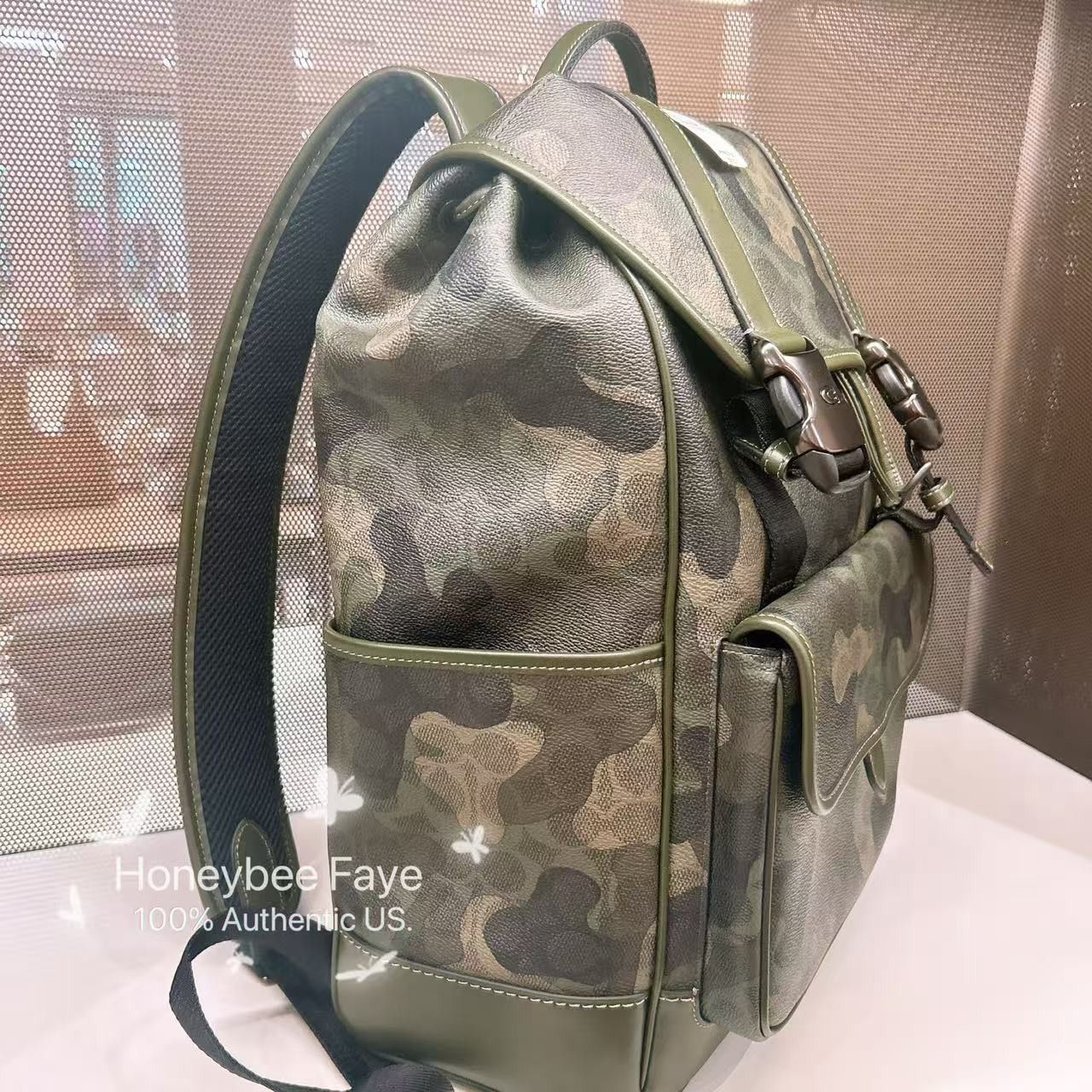 Coach Signature Camo League Flap Backpack In Signature Camo CAF98 Size ONE SIZE - 4 Thumbnail
