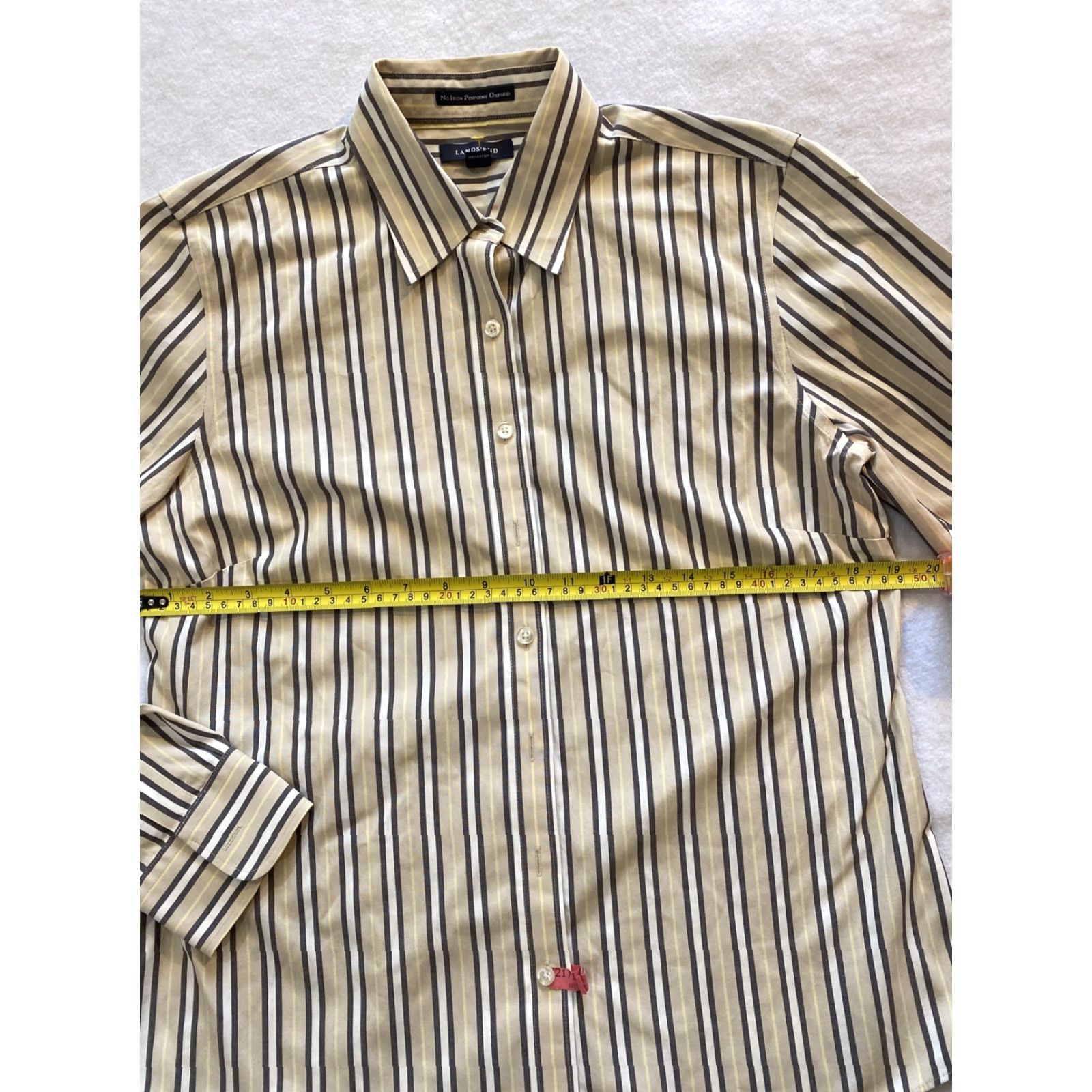 Lands' End Lands’ End Button-Up Shirt Women’s 10 Cotton Mauve Striped / 15-33 Regular Size Mauve Stripped Women Men’s? Wait. Size L / US 10 / IT 46 - 5 Thumbnail