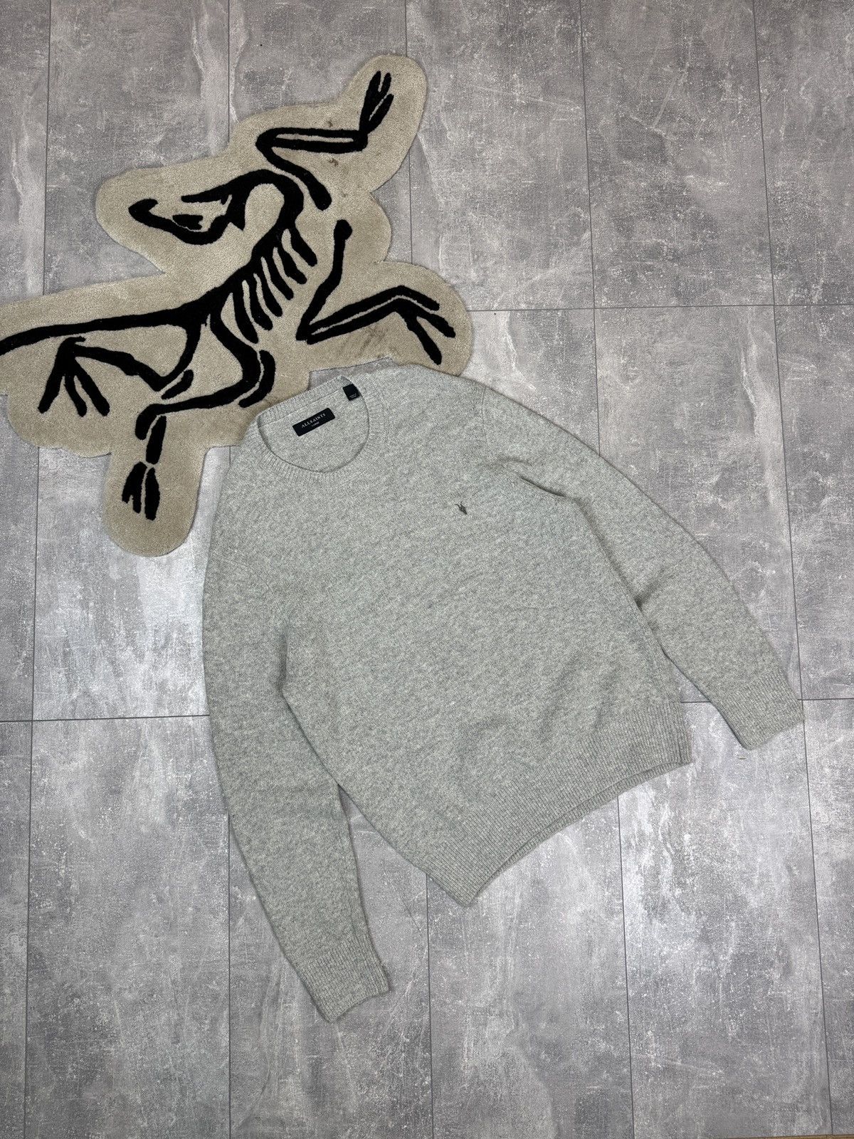 Allsaints Mens Vintage AllSaints Olnar crew sweater knitwear logo Size US L / EU 52-54 / 3 - 1 Thumbnail