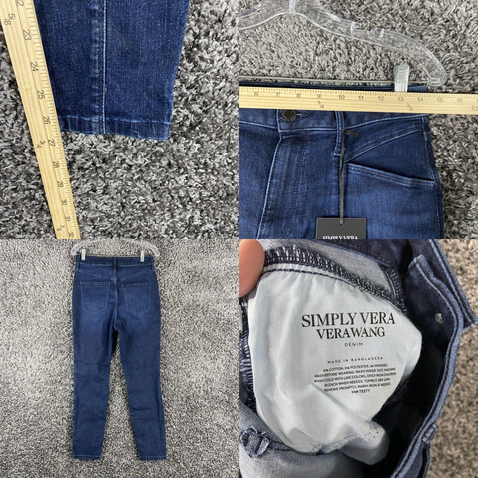 Vintage NEW Simply Vera Vera Wang Skinny Ankle Jeans Blue Women’s Size 8 Size 30" / US 8 / IT 44 - 8 Thumbnail
