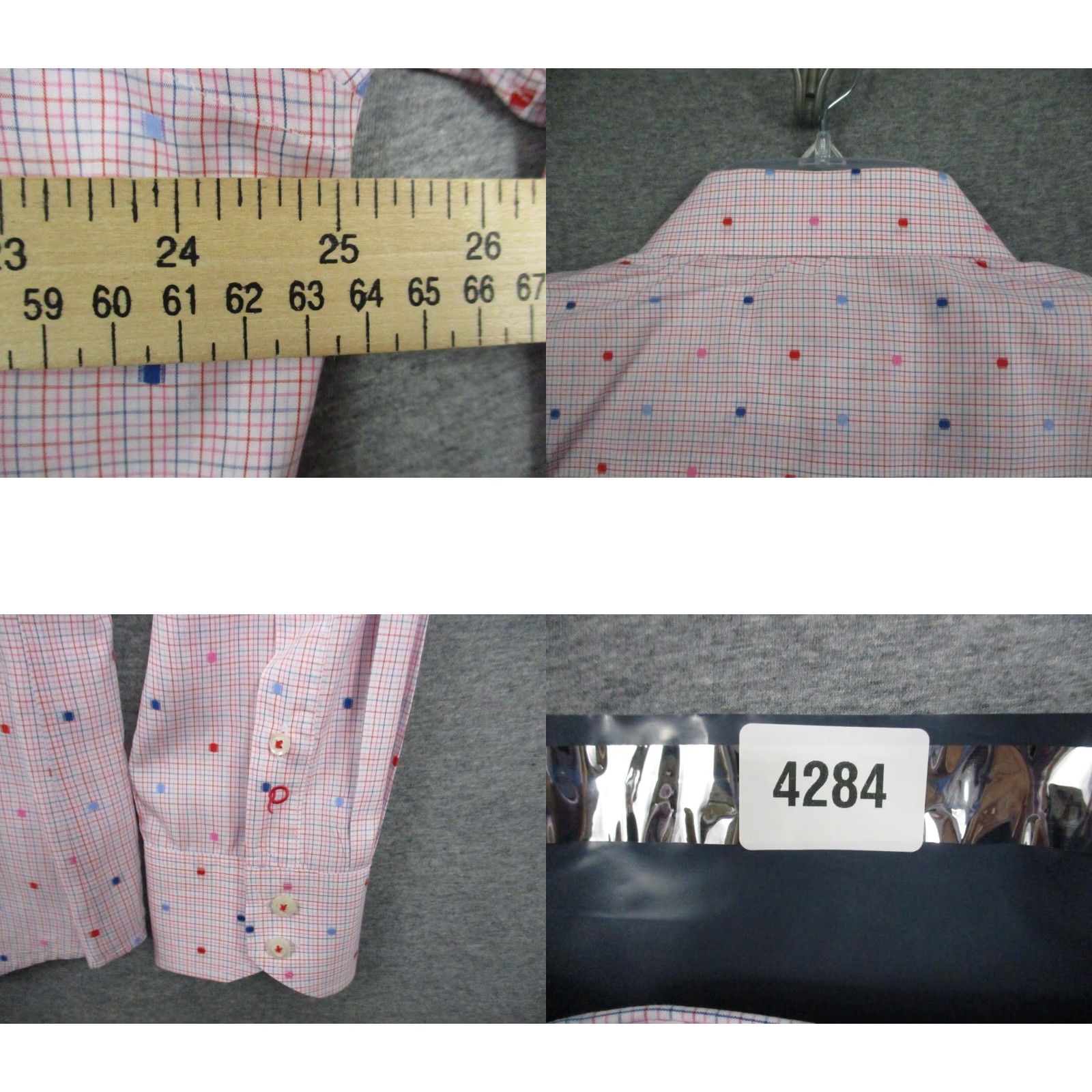 Vintage Quieti Shirt XL Men Long Sleeve Salmon Multi Dot Flip Cuff Size US XL / EU 56 / 4 - 9 Thumbnail