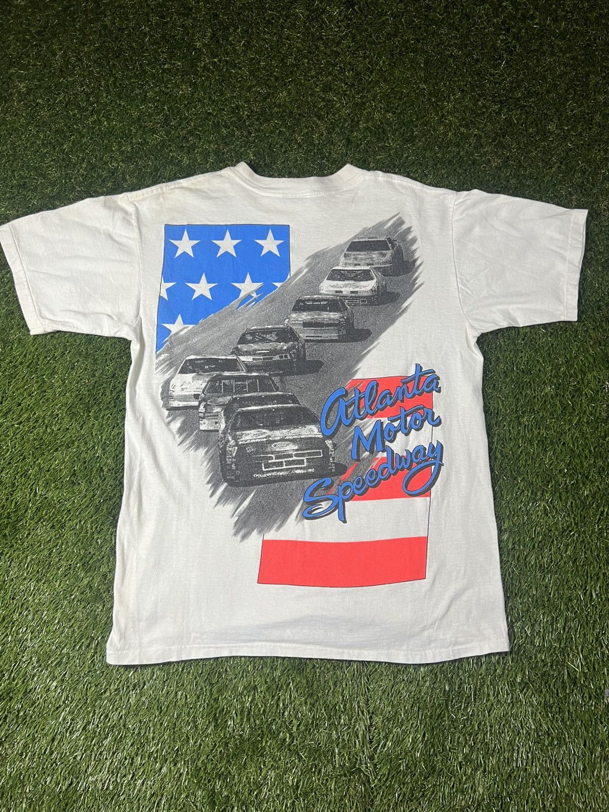 NASCAR Vintage 90s Atlanta Motor Speedway USA Essential Racing Tee Size US XL / EU 56 / 4 - 1 Thumbnail