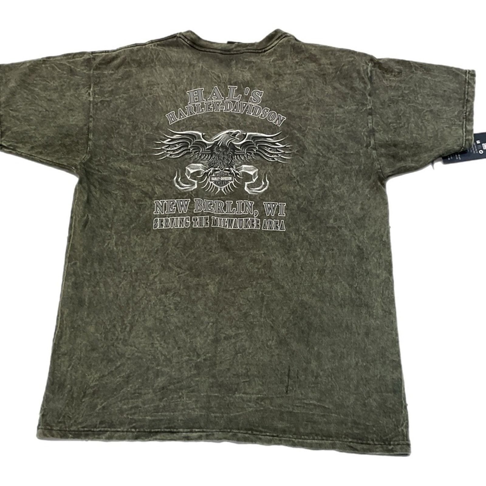 Harley Davidson Harley Davidson New Berlin Olive T-Shirt Size US L / EU 52-54 / 3 - 2 Thumbnail