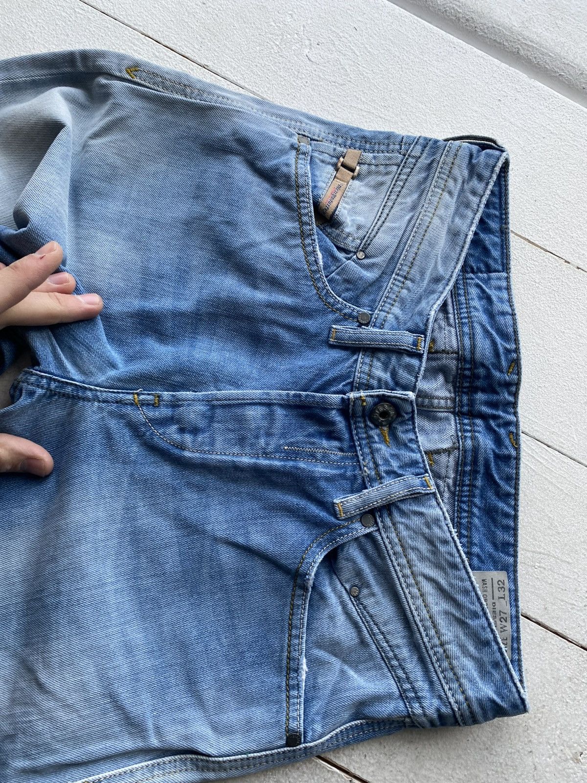 Diesel Luxury 00s Vntg Diesel Belther Slim Straight Jeans W27 Y2K Size 29" - 4 Thumbnail