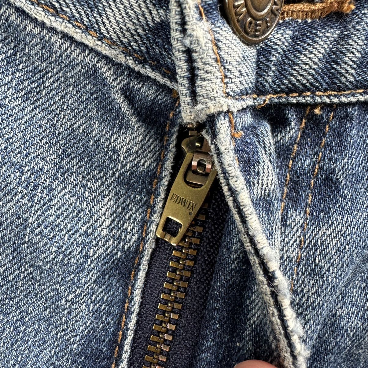 Japanese Brand Vintage Edwin Distressed Faded Denim Jean Pant W28 Size US 28 / EU 44 - 5 Thumbnail