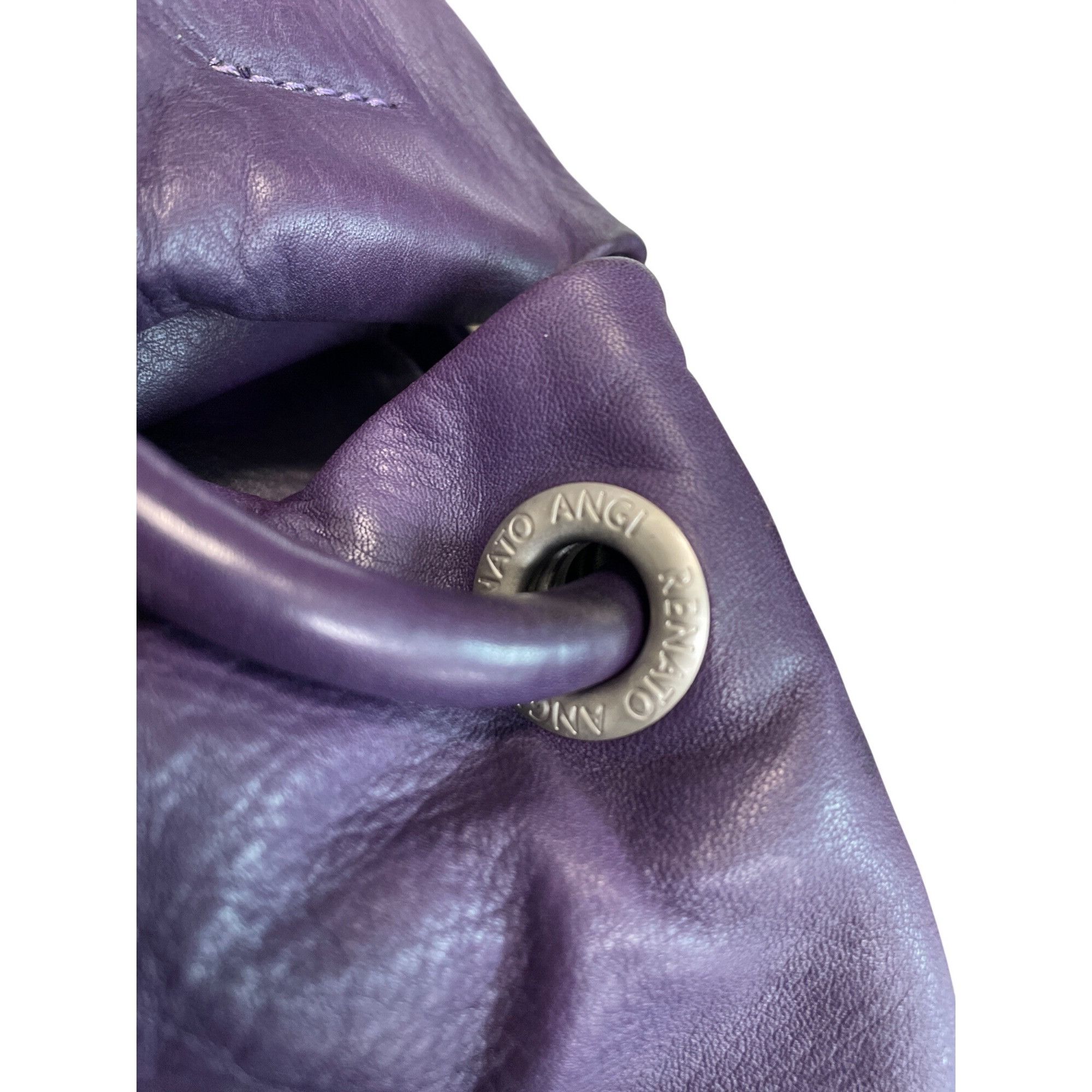 Other Renato Angi Vintage womans purple silver leather hobo should Size ONE SIZE - 3 Thumbnail
