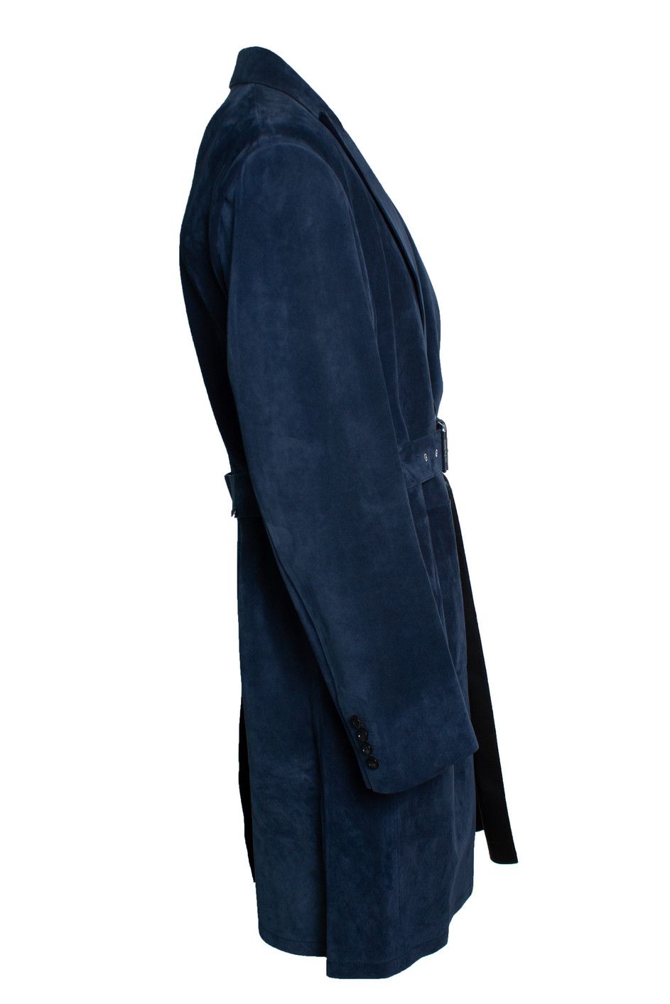 Alexander McQueen Alexander McQueen, Blue suede trench coat Size US XL / EU 56 / 4 - 3 Thumbnail