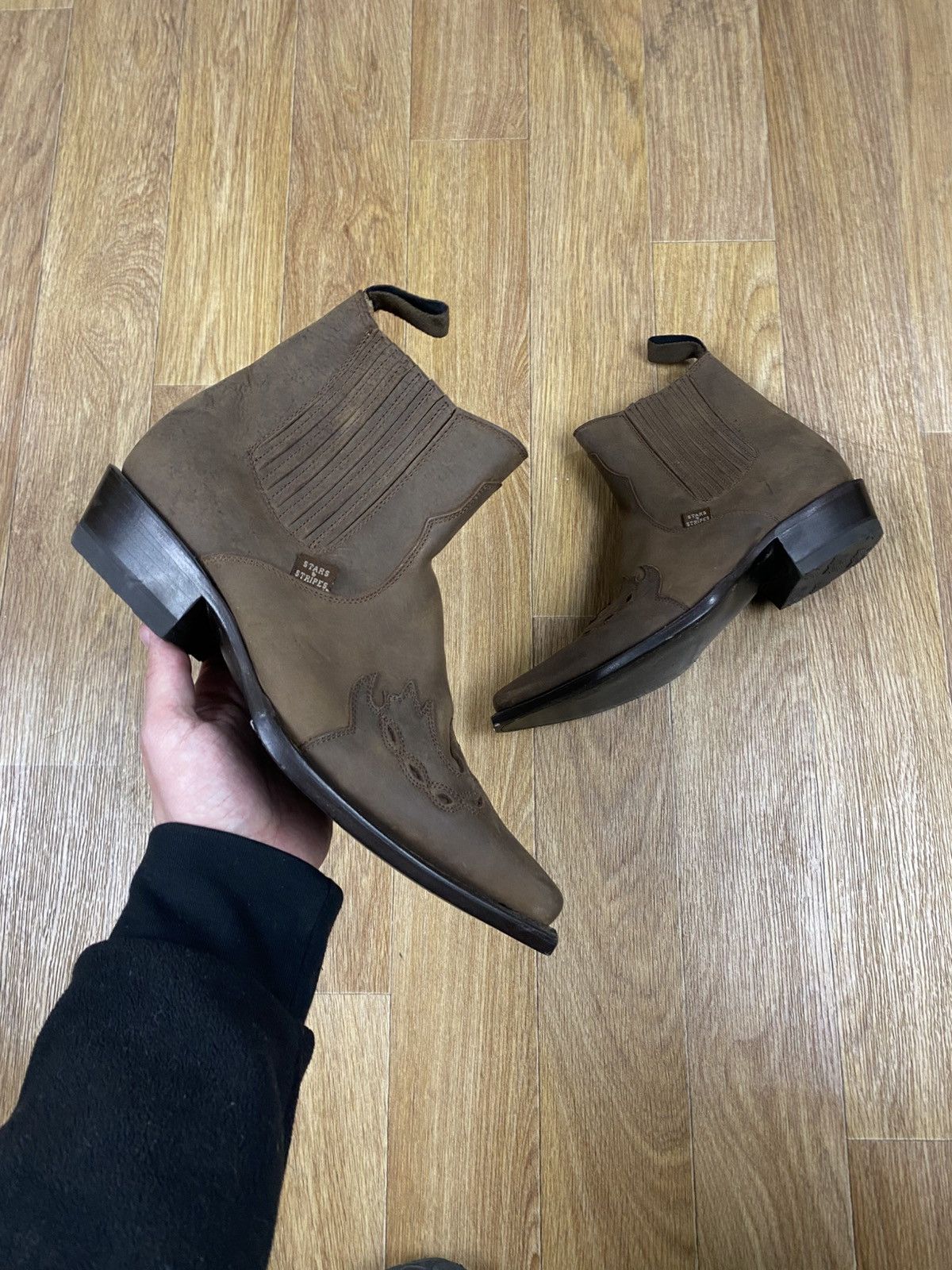 Cowboy Equipment × Stars & Stripes × Vintage Stars & Stripes Cowboy Leather Boots WB-37 Size: 41 Size US 8 / EU 41 - 1 Thumbnail