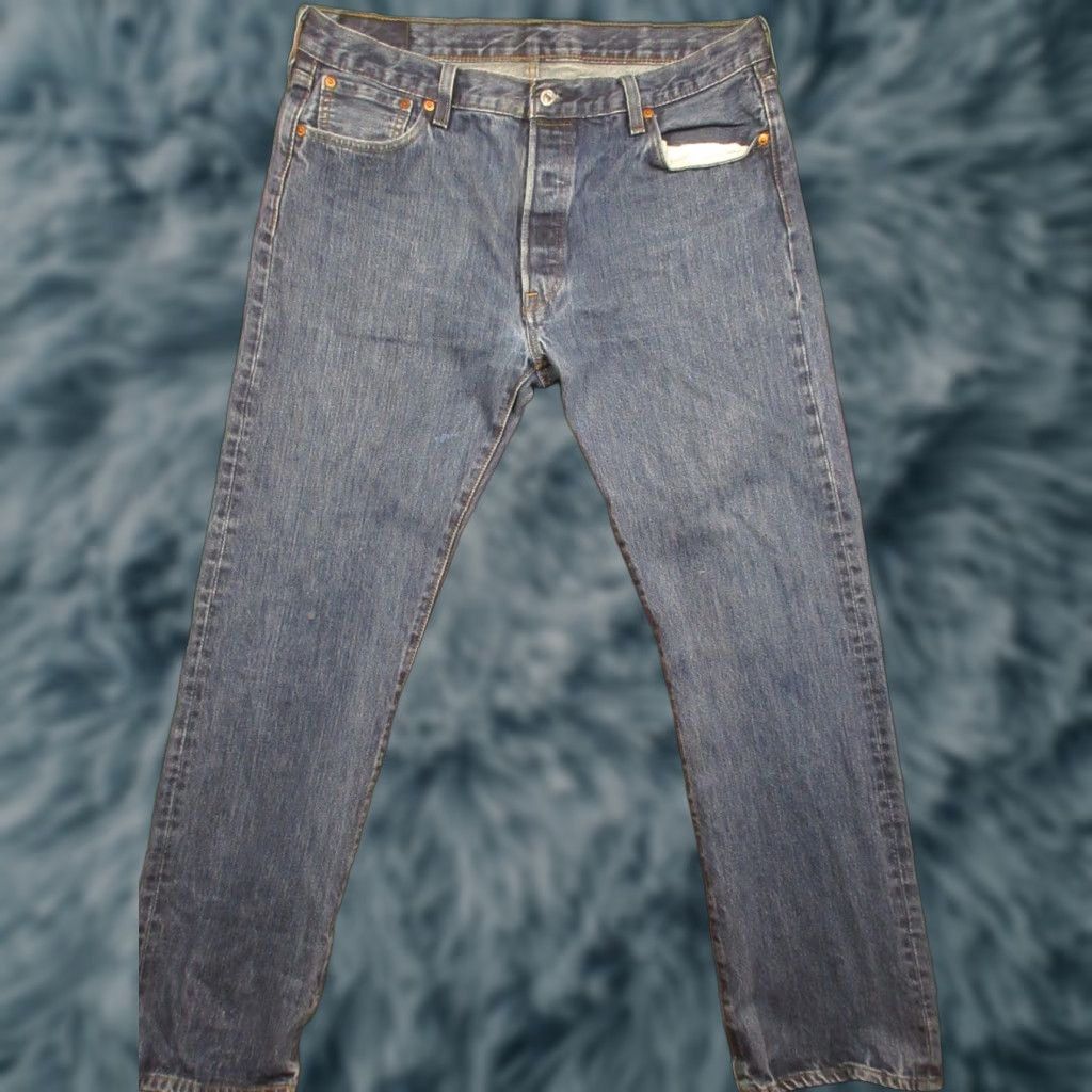 Levi's VINTAGE Levis 501 Jeans 36x32 Original Fit Denim Pants Mens Blue Button Fly 5-Pocket Classic Straight Size US 36 / EU 52 - 1 Thumbnail