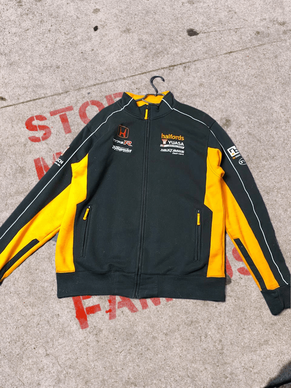 Honda Y2K Streetwear Sweatshirt Zip HONDA Print Logo Size US XXL / EU 58 / 5 - 1 Thumbnail