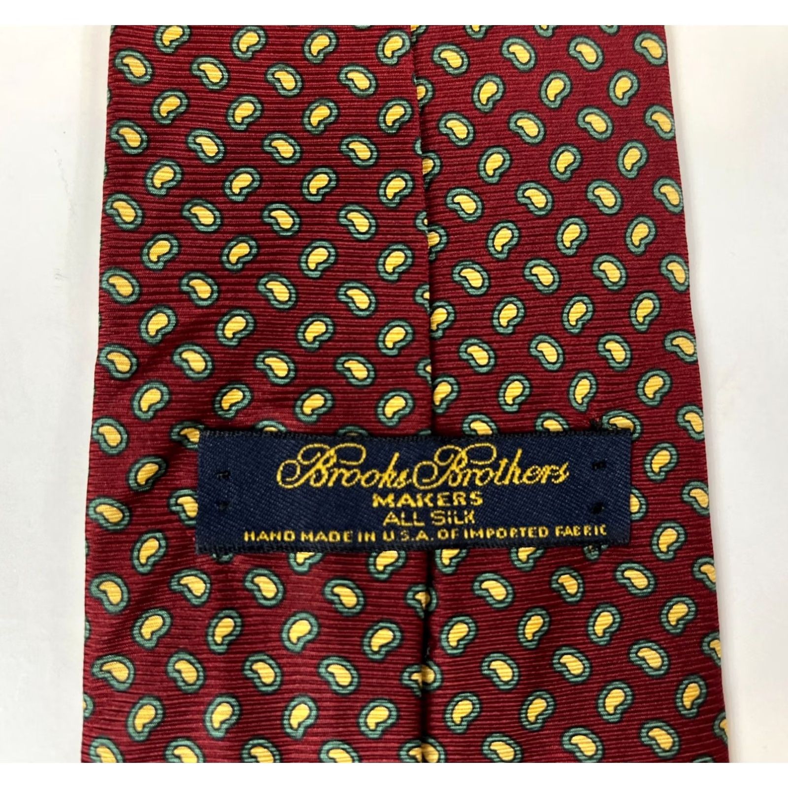 Brooks Brothers VINTAGE Brooks Brothers Makers Silk Tie Paisley Men’s Silk Tie Hand Made in USA Maroon Wide 3.75" 56.5" - Pre-owned Designer Men Size ONE SIZE - 7 Thumbnail