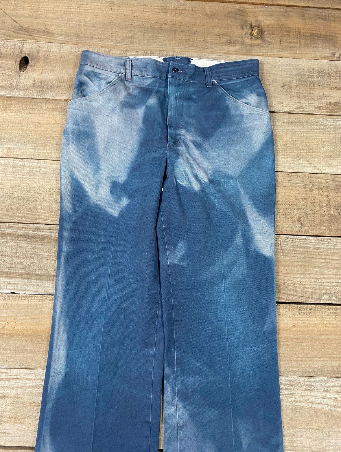Vintage Sunfaded Indigo Work Pants – Surreal Patina, Size 30 Size US 31 - 3 Thumbnail