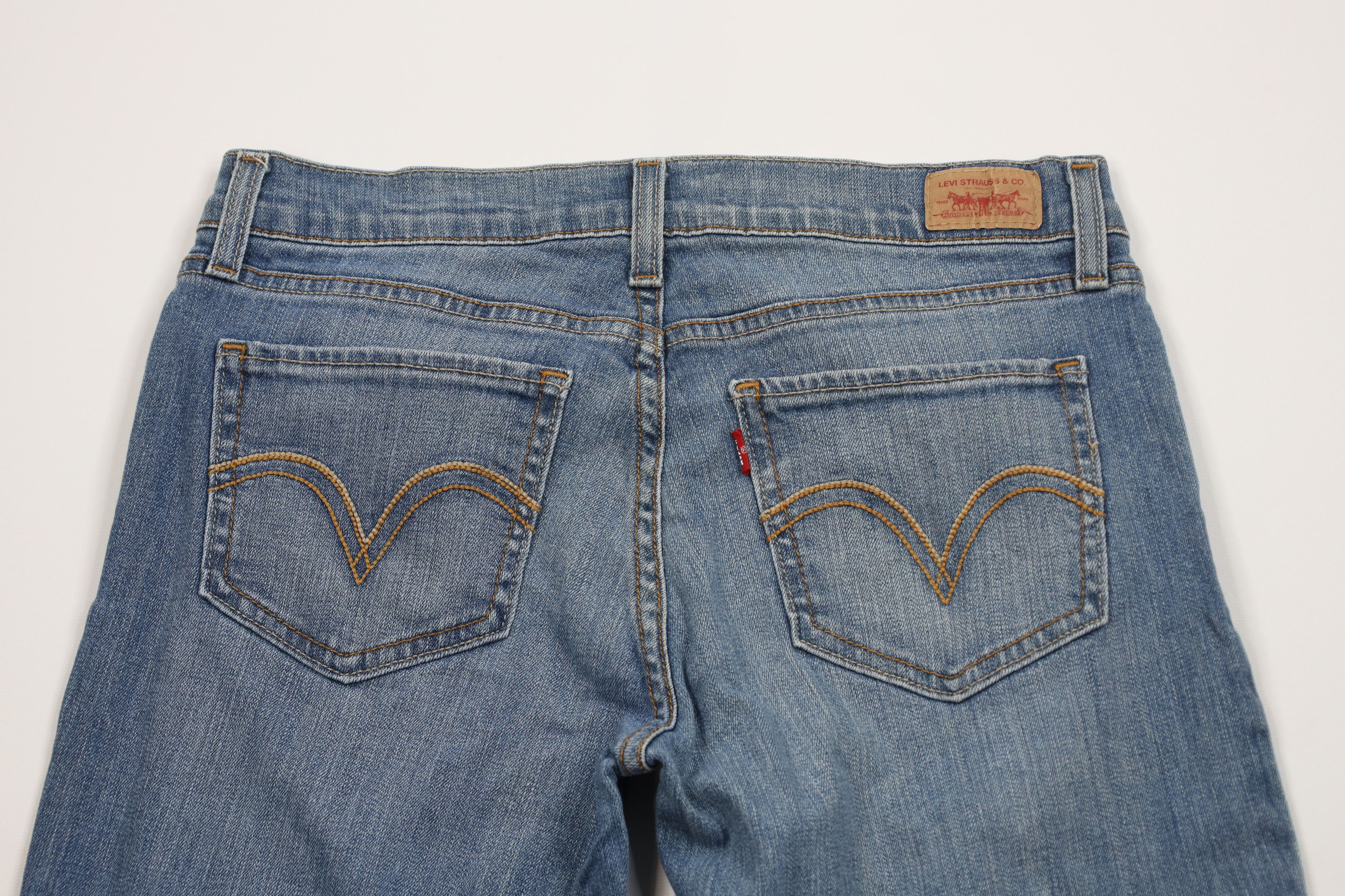 Levi's Vintage Y2K Levis 524 Super Low Flared Wide Leg Denim Jeans Size 28" / US 6 / IT 42 - 11 Thumbnail
