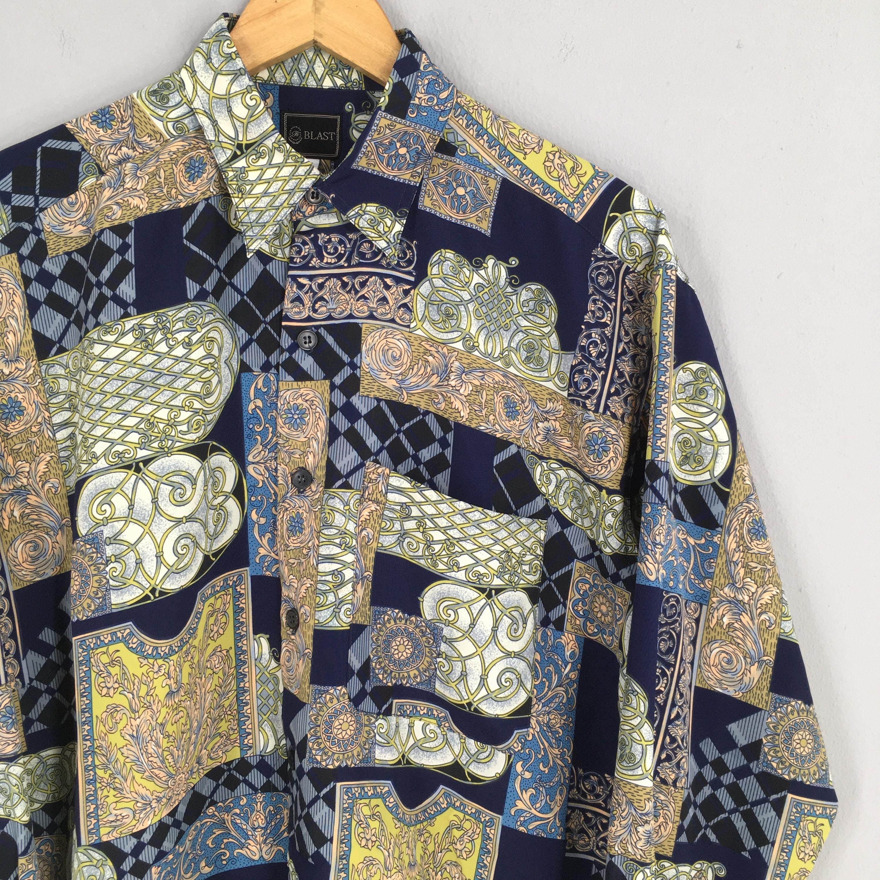 Vintage Novelty Baroque Floral Pop Art Polyester Shirt Medium Size US M / EU 48-50 / 2 - 2 Thumbnail