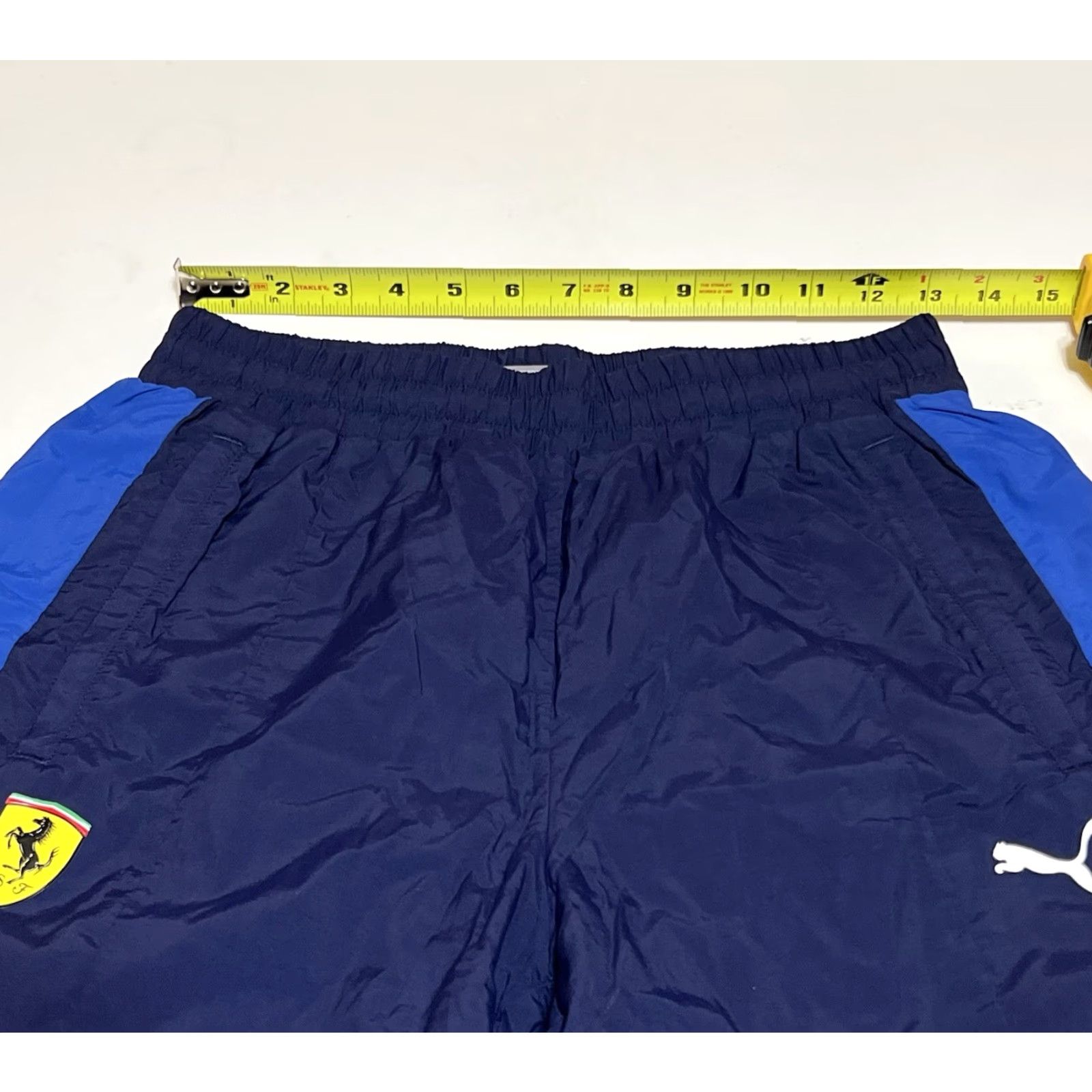 Puma Puma Scuderia Ferrari Track Pants Mens Small Blue Red 100% Nylon Tapered Athletic Windproof Drawstring Lightweight Elastic Waist Woven Size US 29 - 3 Thumbnail