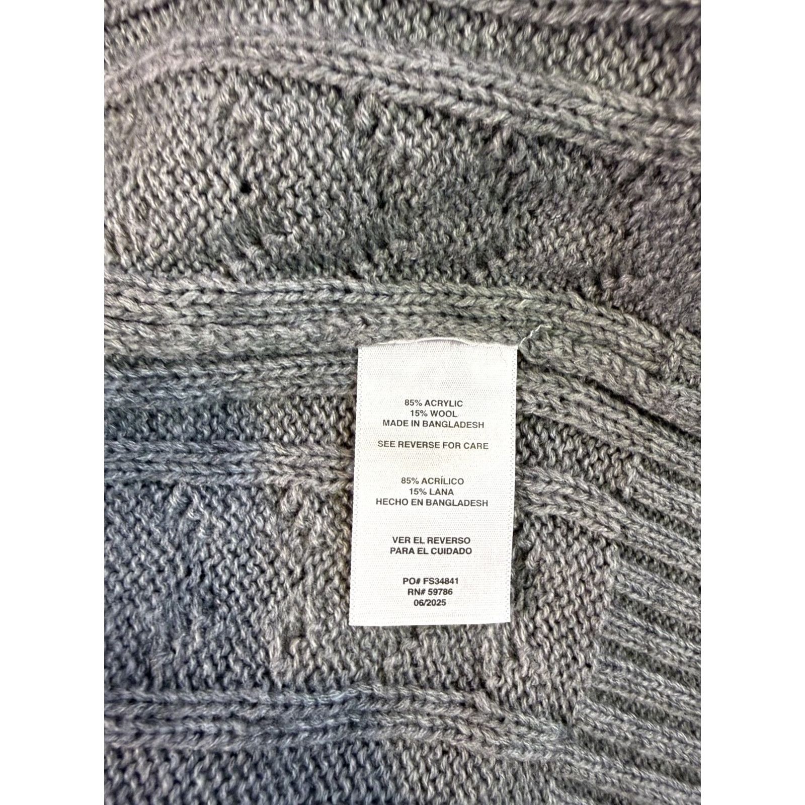 Sperry Sperry Full Zip Sweater Cable Knit Men’s L Charcoal Gray Size US L / EU 52-54 / 3 - 7 Thumbnail
