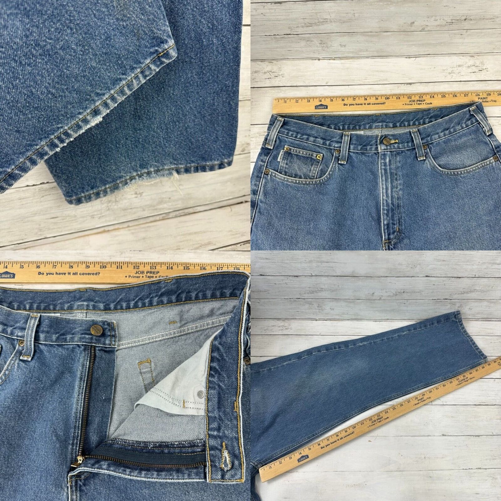 Carhartt Carhartt Jeans 38x30 Relaxed Fit Blue Denim 5-Pocket Straight Mens Workwear Size US 38 / EU 54 - 8 Thumbnail